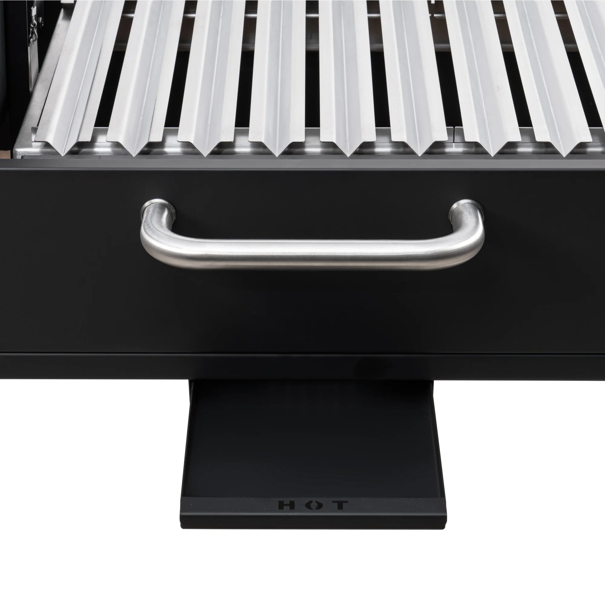 Argentine Charcoal Grill with Interchangeable V-Grates, Outdoor BBQ, in Black, 54 In.