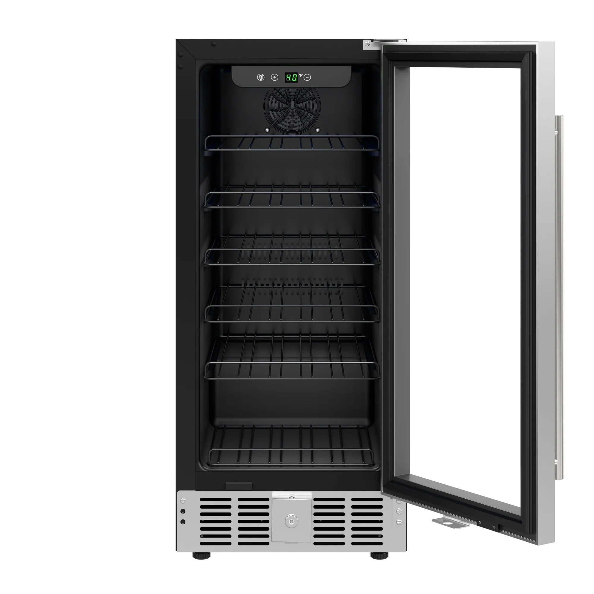 Small Stainless Steel Built-In Refrigerator and Beverage Cooler, 3 cu. ft. 15 In.