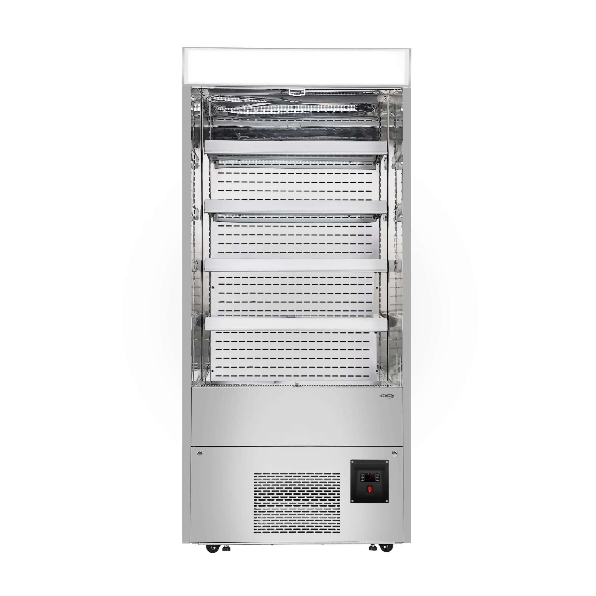 Open-Air Merchandiser Grab and Go Refrigerator in Stainless Steel 35.3 in, 18 cu ft.
