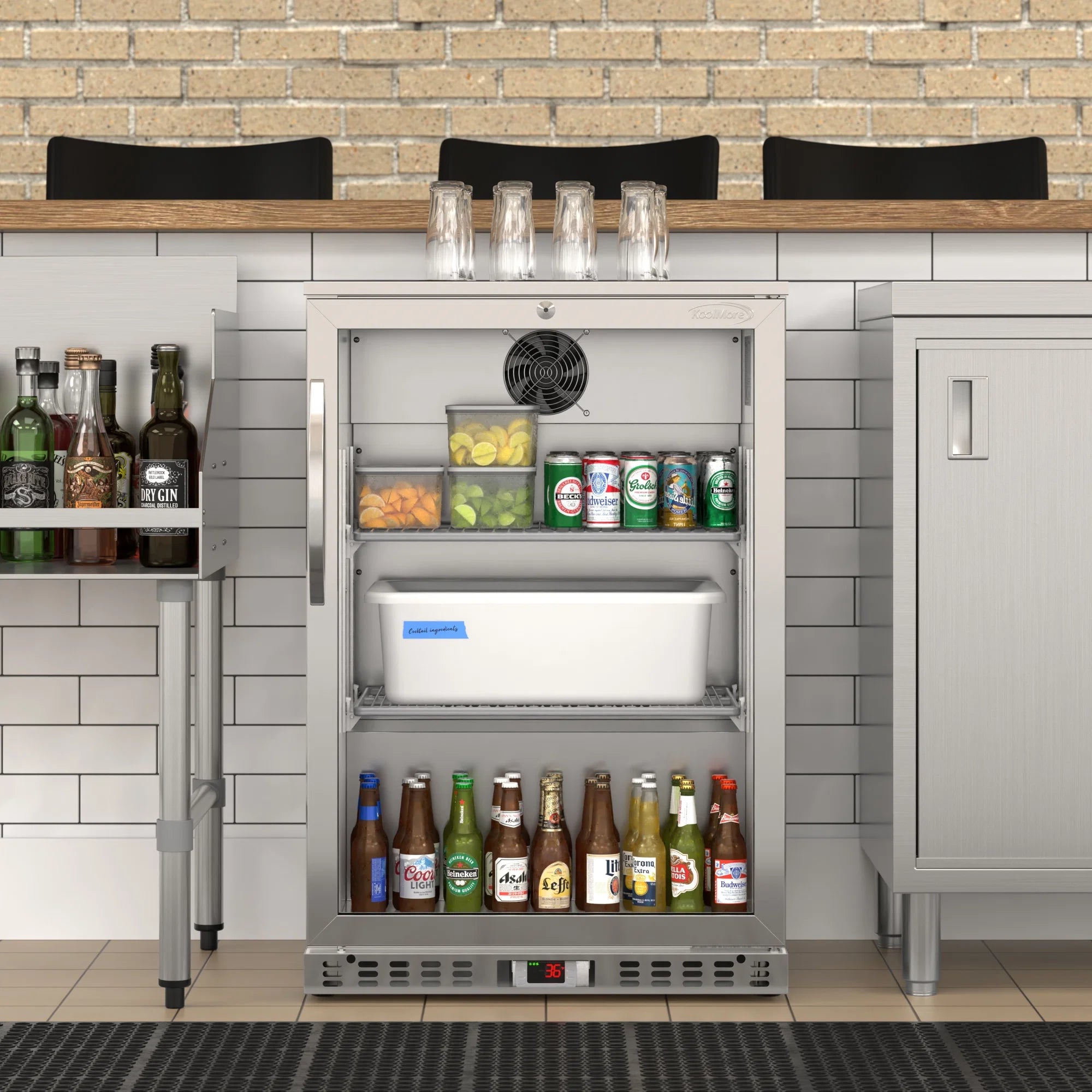 One-Door Back Bar Refrigerator - 4.1 Cu Ft. 24 In.