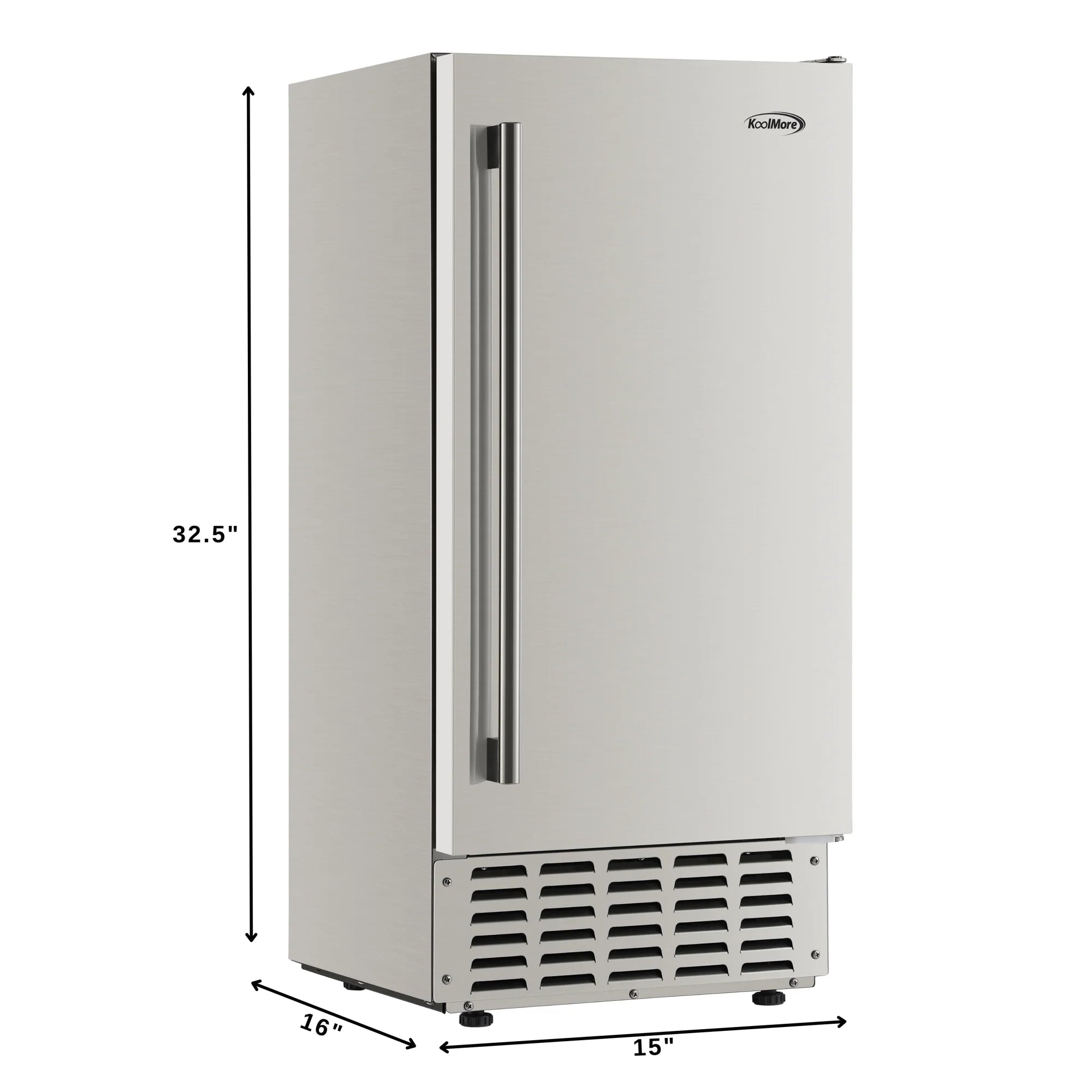Built-in Residential Pearl Ice Nugget Maker, 66lb /day with Drain Pump in Stainless-Steel, 15 In.