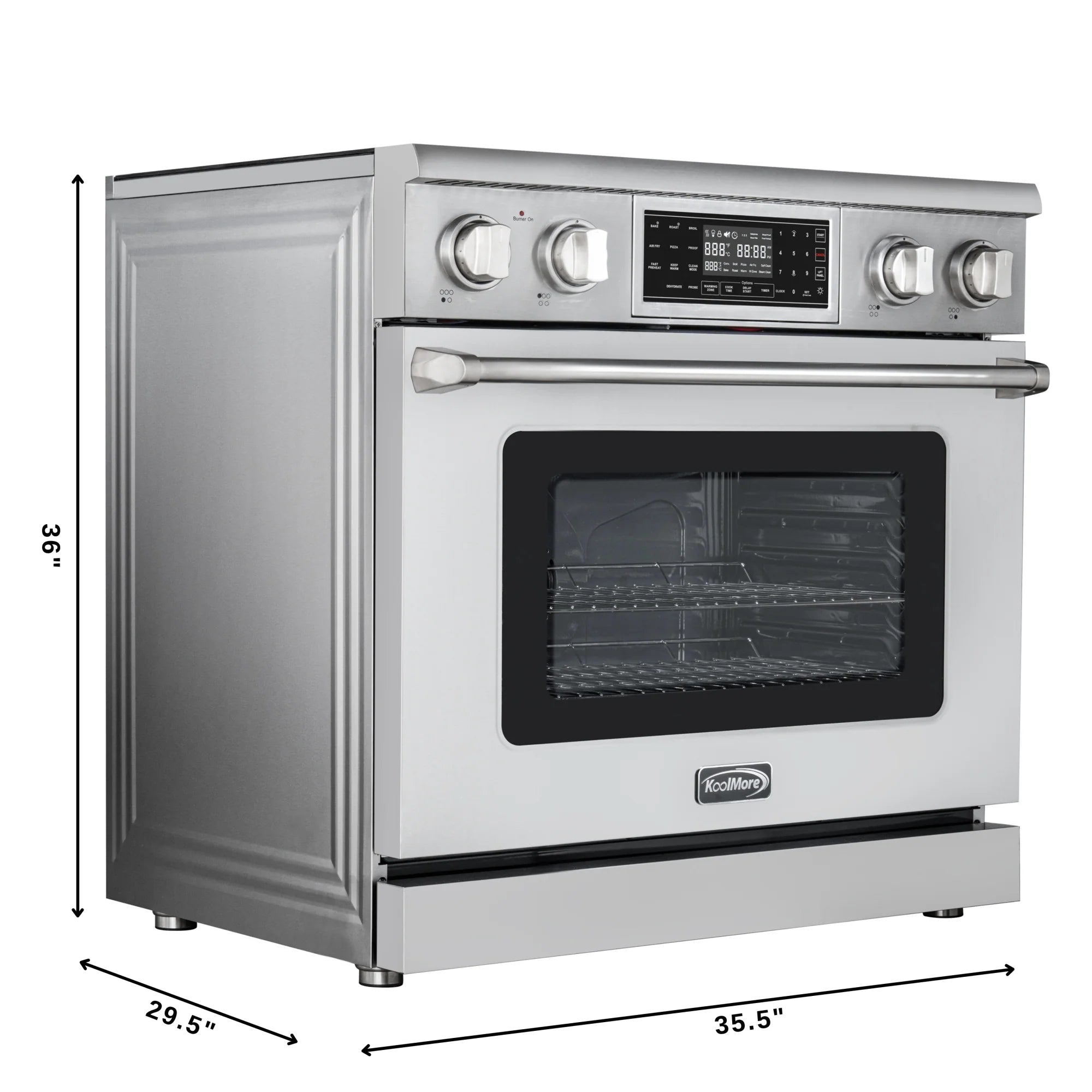 Electric Professional Range with Tilt Panel and Digital controls, Self-Cleaning, 16300W of Power, 240V in Stainless-Steel, 36 In.