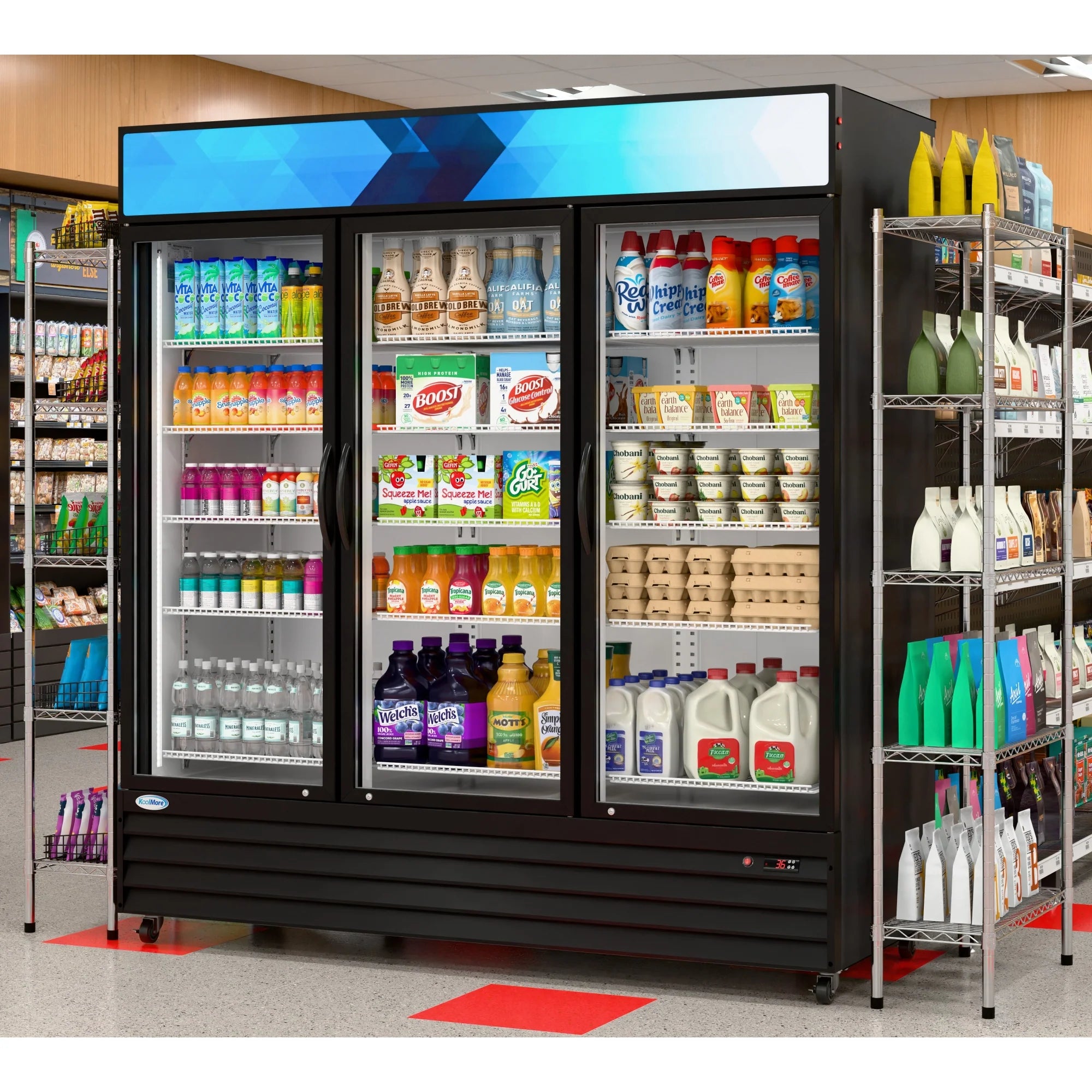 Three-Door Merchandiser Refrigerator 71 in, 56 Cu. Ft.