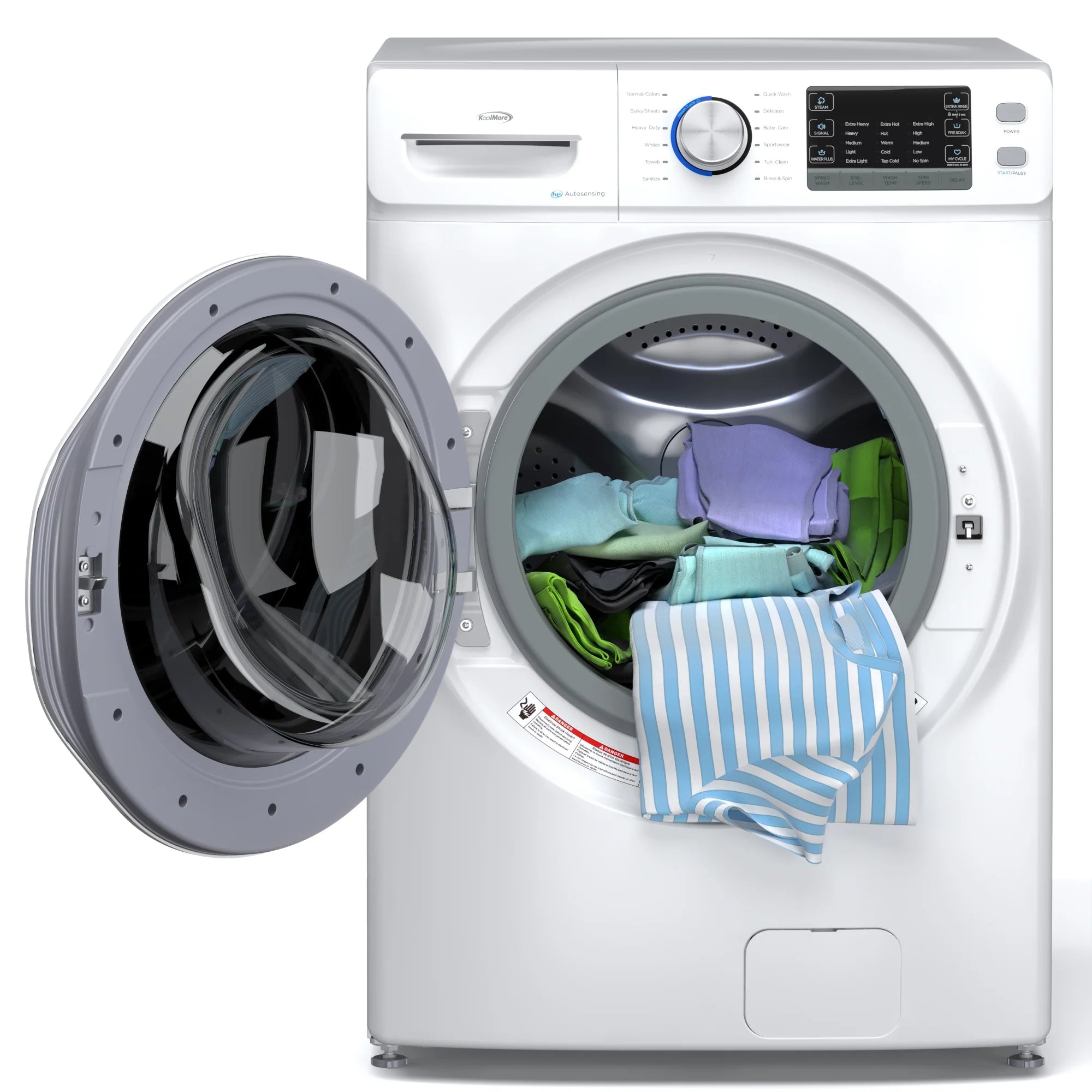 Large Capacity Stackable Front Load Washing Machine in White, 4.5 cu. ft.