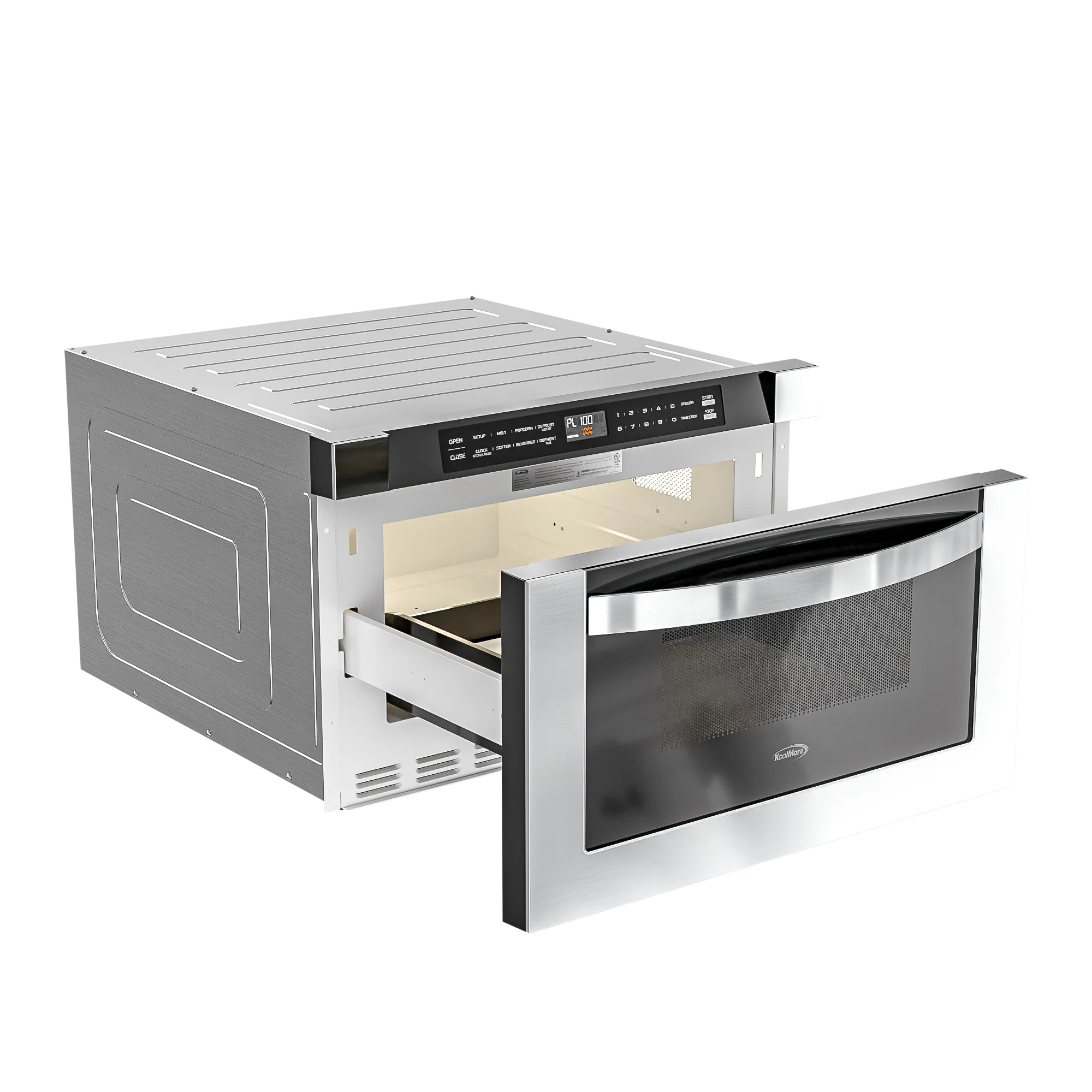Stainless-Steel Microwave Drawer, Wall-Mounted with Flat Bottom,1.2 Cu. Ft., 24 In.
