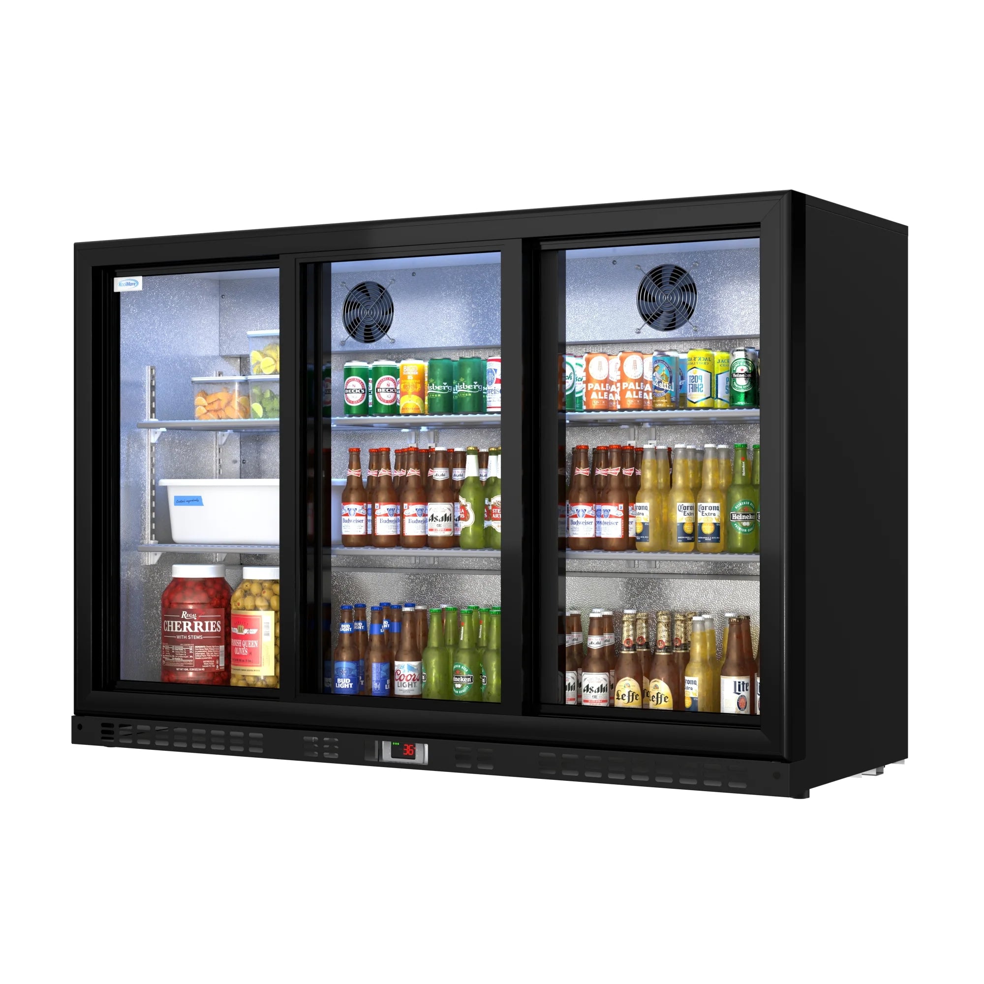 Three-Door Back Bar Refrigerator - 11.3 Cu Ft. 53 In.