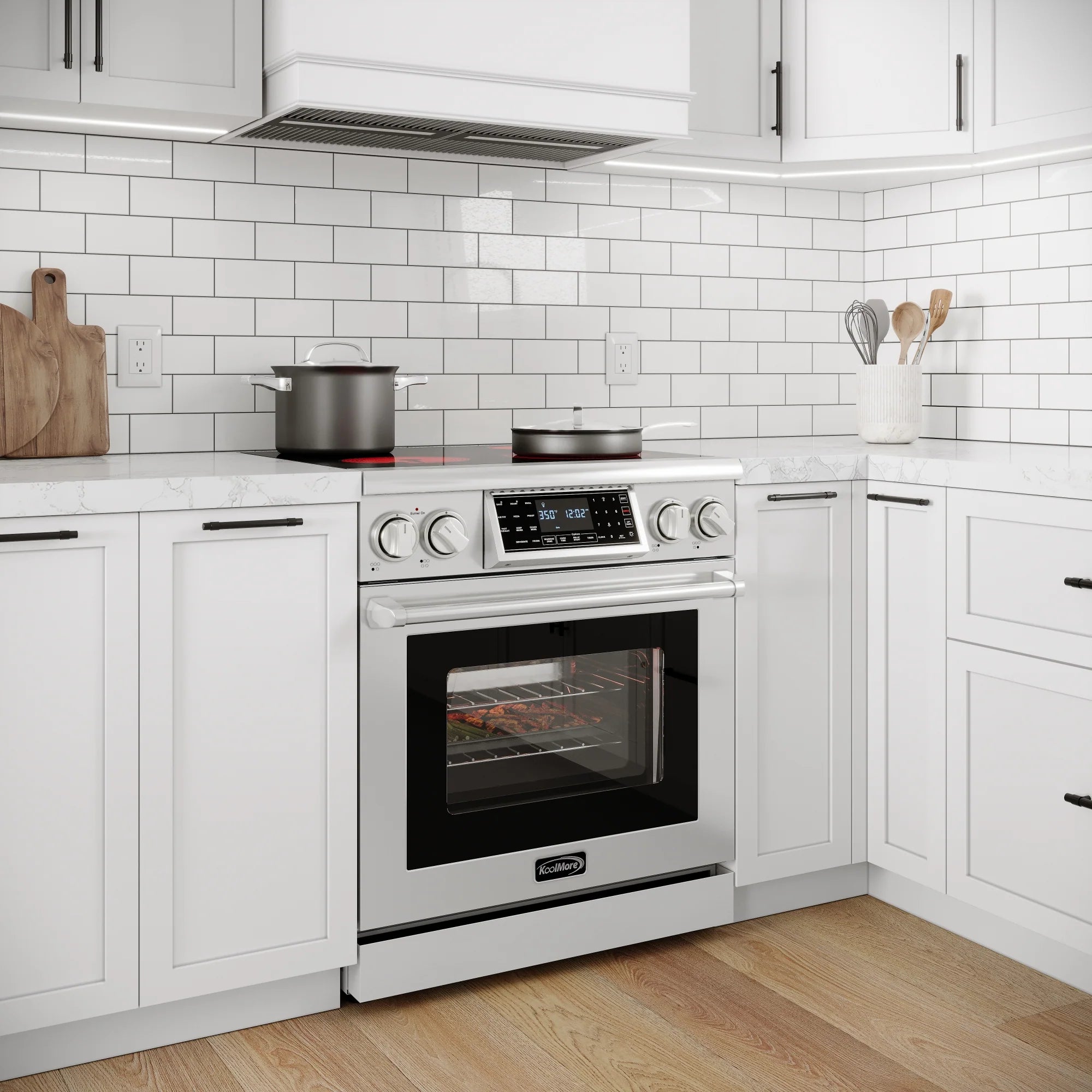 Electric Professional Range with Tilt Panel and Digital controls, Self-Cleaning, 16300W of Power, 240V in Stainless-Steel, 30 In.