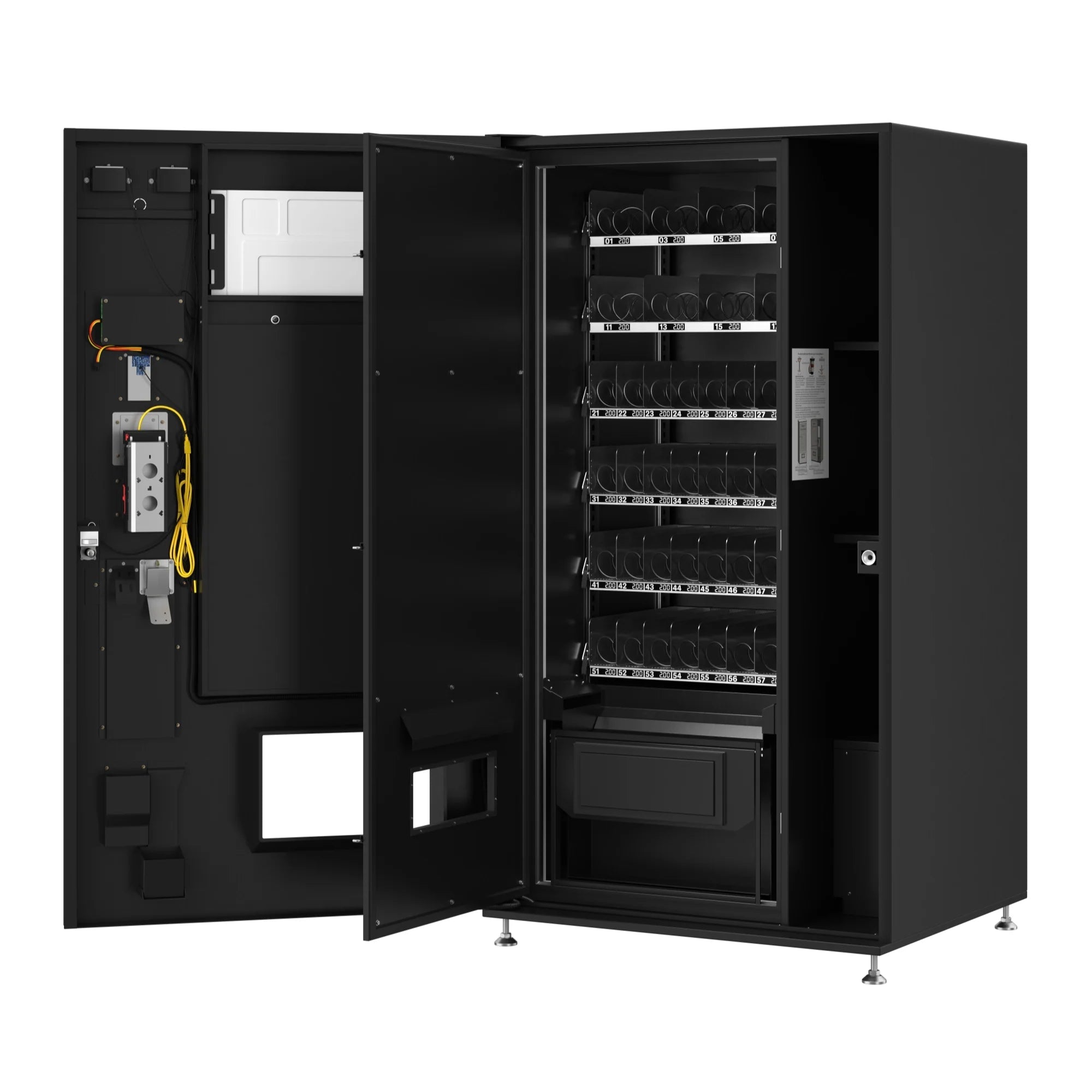 Refrigerated Snack Vending Machine with 48 Slots and Ample 49 in.Touch Display, Bill Acceptor, Credit Card Reader, Wifi, and 4G Connectivity in Black, 41 In.