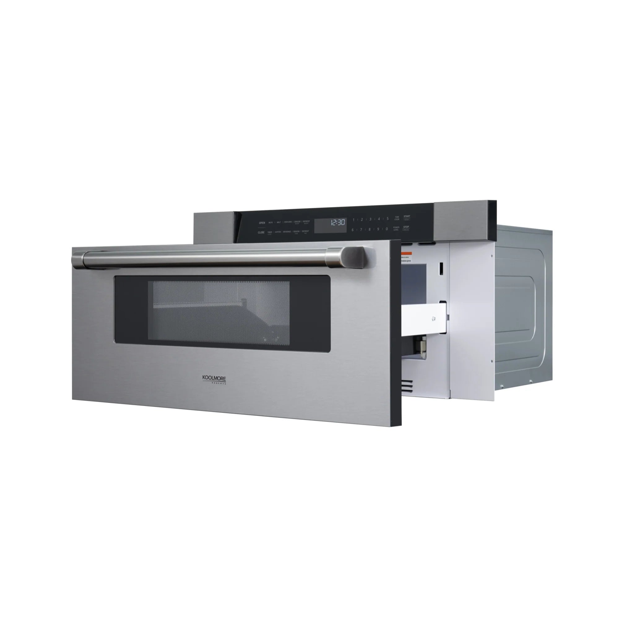 KoolMore Reserve 30 in. Stainless-Steel Microwave Drawer, 1.2 cu. ft. Capacity in Black