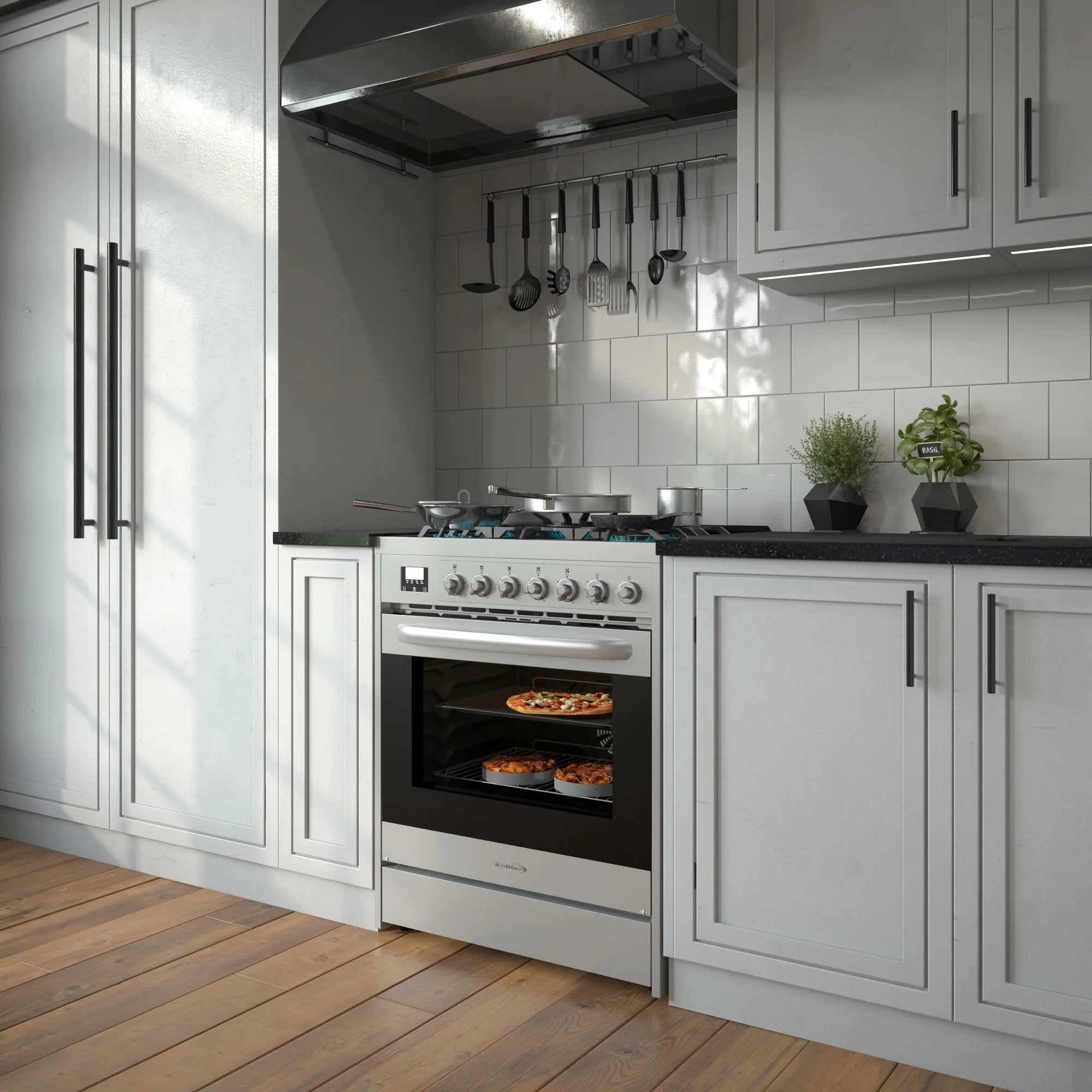 Stainless-Steel Professional Gas Range, 30 In.