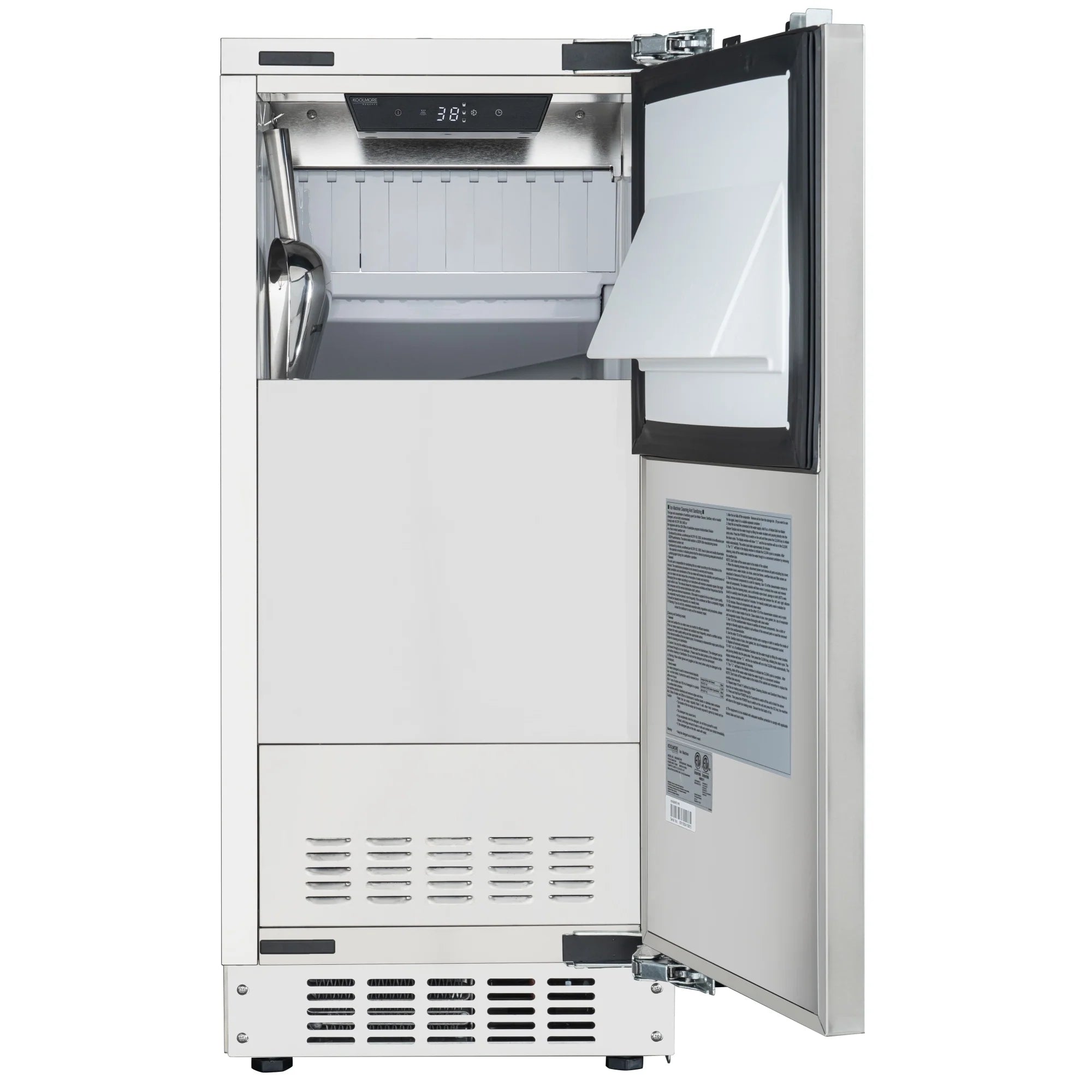 KoolMore Reserve 15 in. Residential Panel Ready Ice Maker 57 lbs/24hr in Stainless-Steel