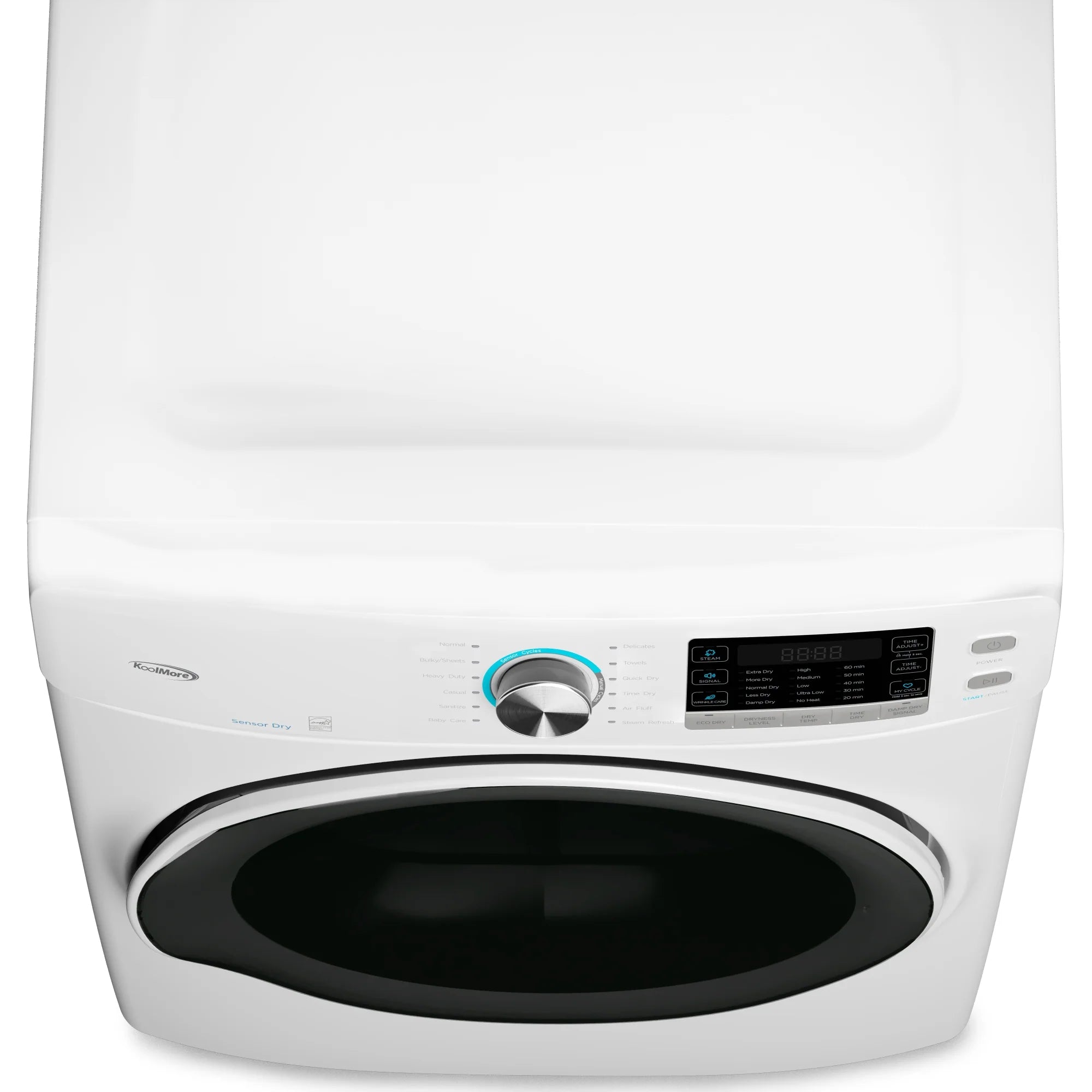 Large Capacity Stackable Vented Electric Front Load Dryer in White, 240V, 8 cu, ft.