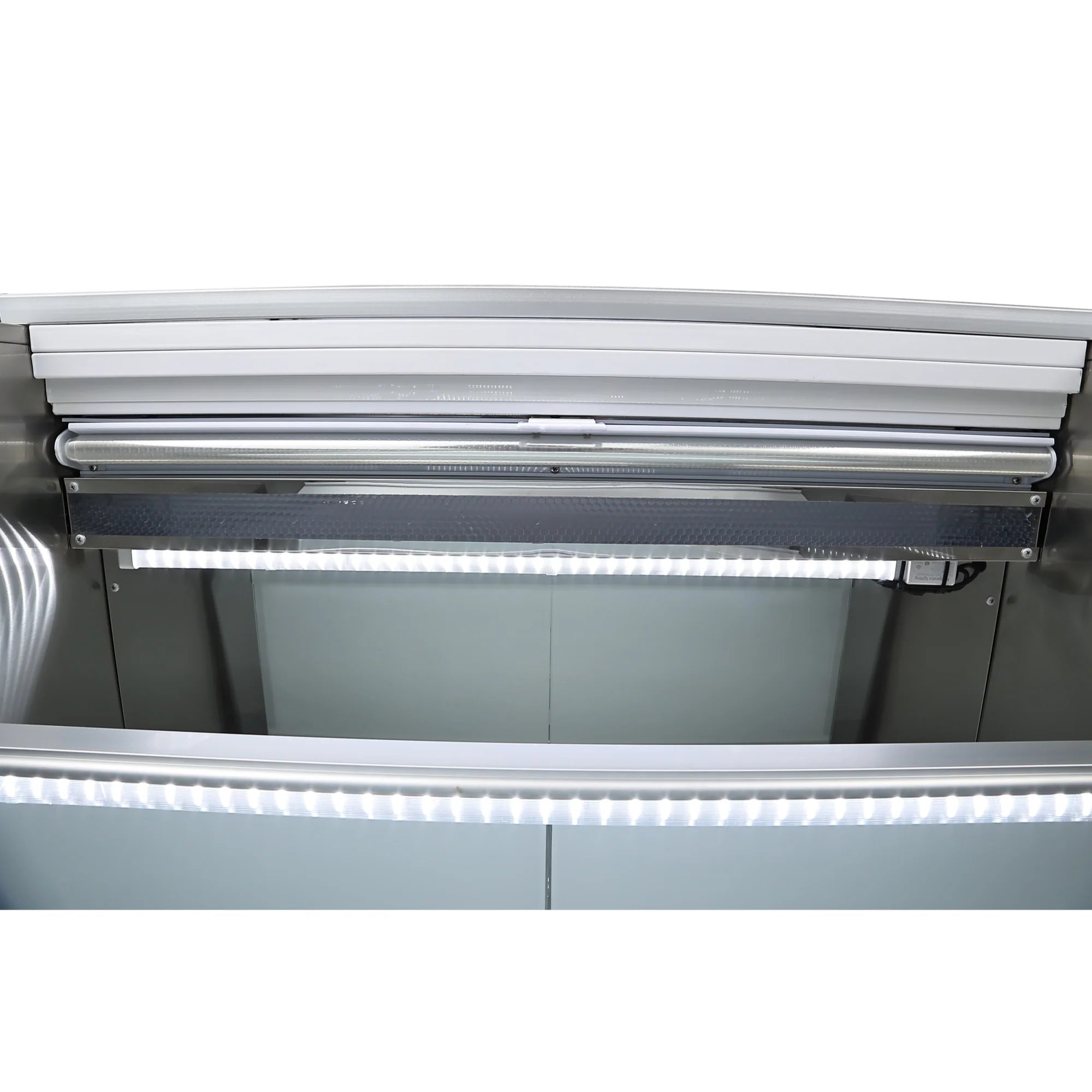Open-Air Merchandiser Grab and Go Refrigerator in Stainless Steel 35.3 in, 18 cu ft.