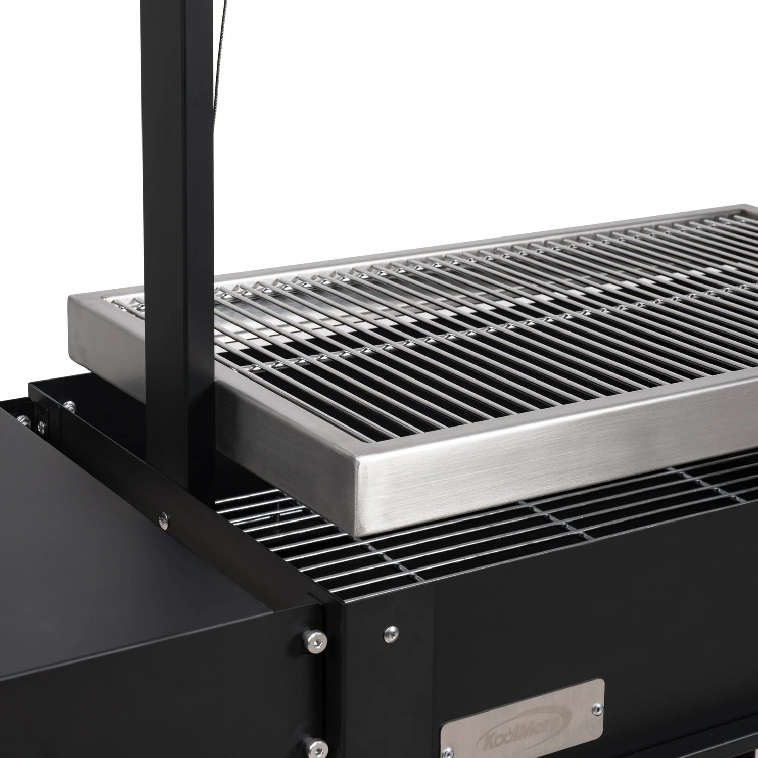 Argentine Charcoal Grill, Adjustable Grate Outdoor BBQ, in Black, 50 In.