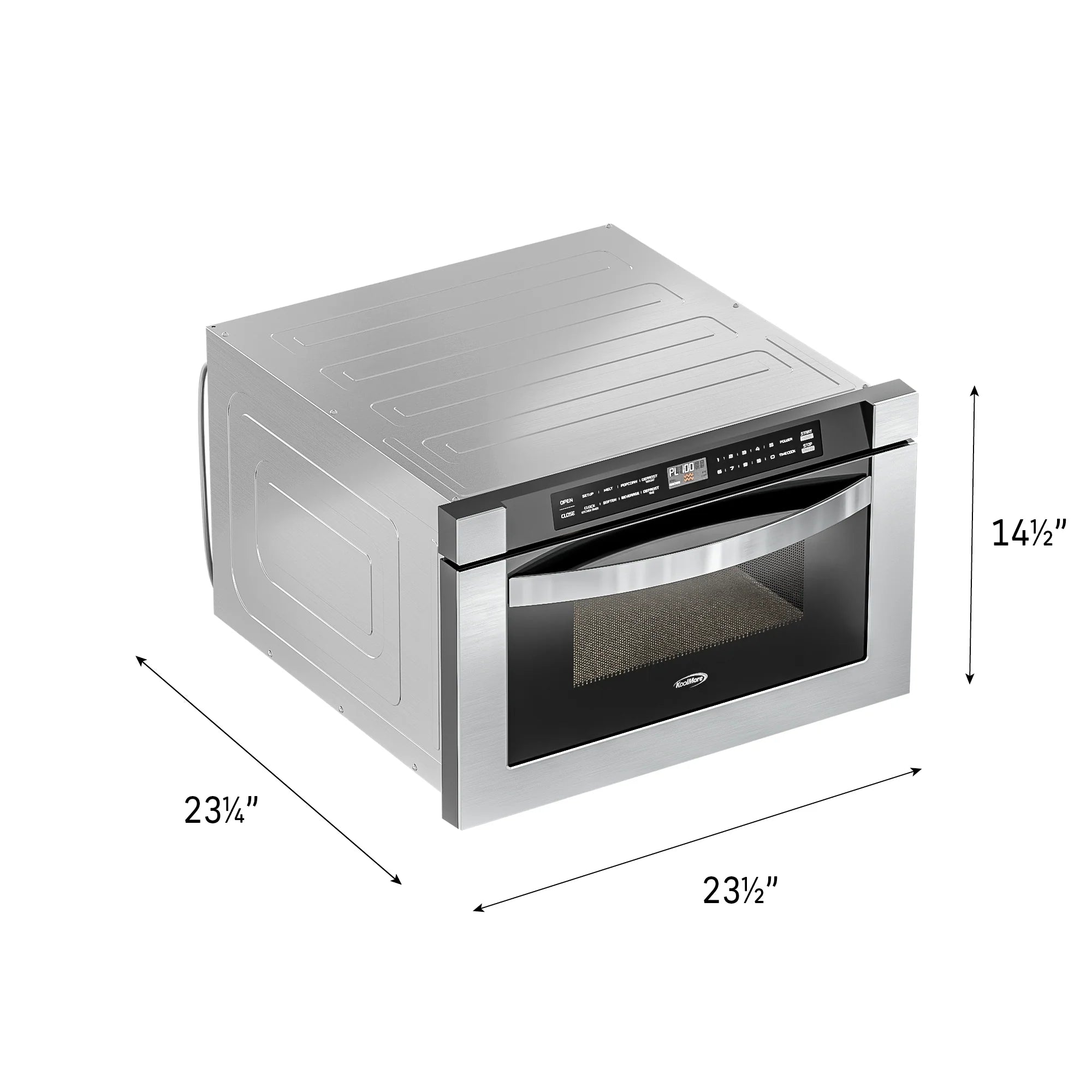 Stainless-Steel Microwave Drawer, Wall-Mounted with Flat Bottom,1.2 Cu. Ft., 24 In.