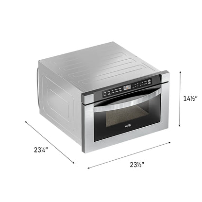 Stainless-Steel Microwave Drawer, Wall-Mounted with Flat Bottom,1.2 Cu. Ft., 24 In.