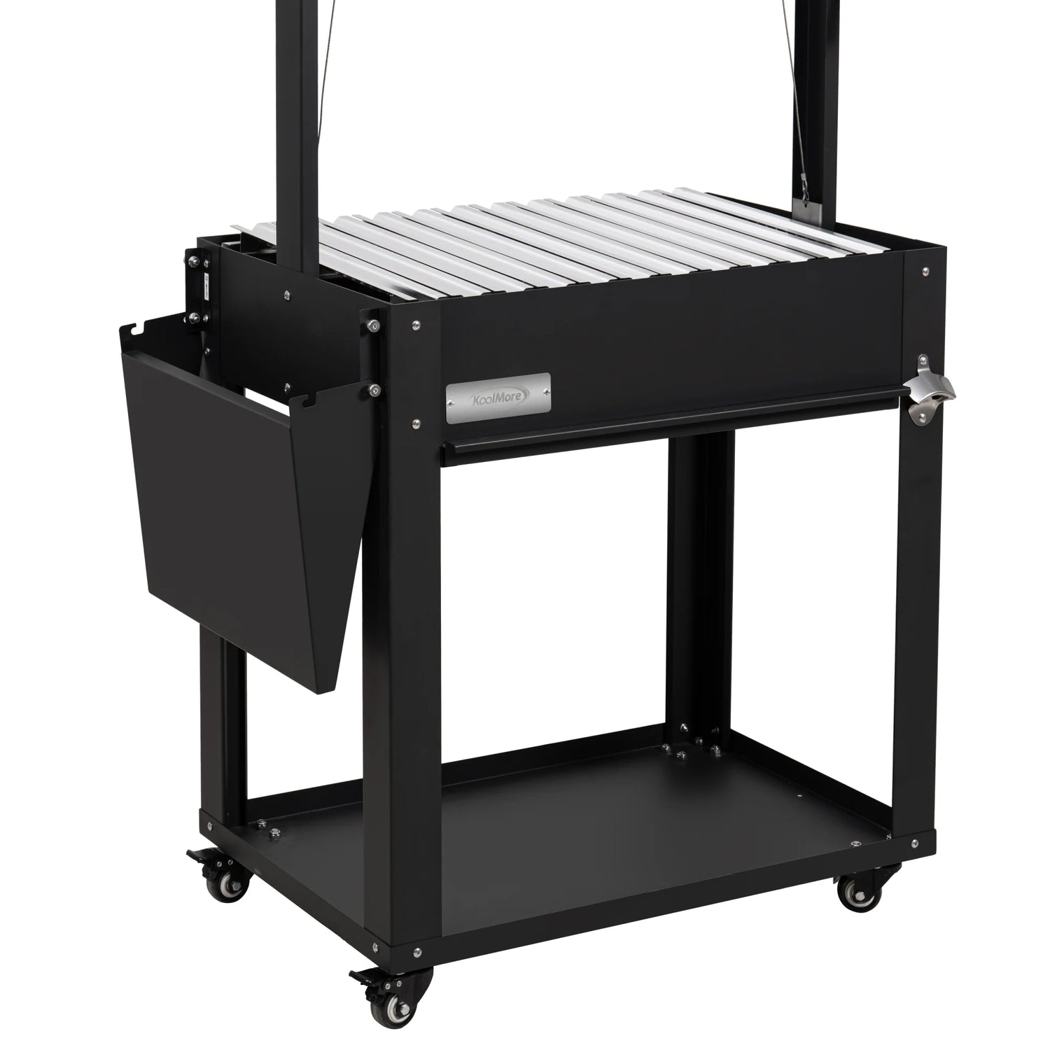 Argentine Charcoal Grill with Interchangeable V-Grates, Outdoor BBQ, in Black, 50 In.