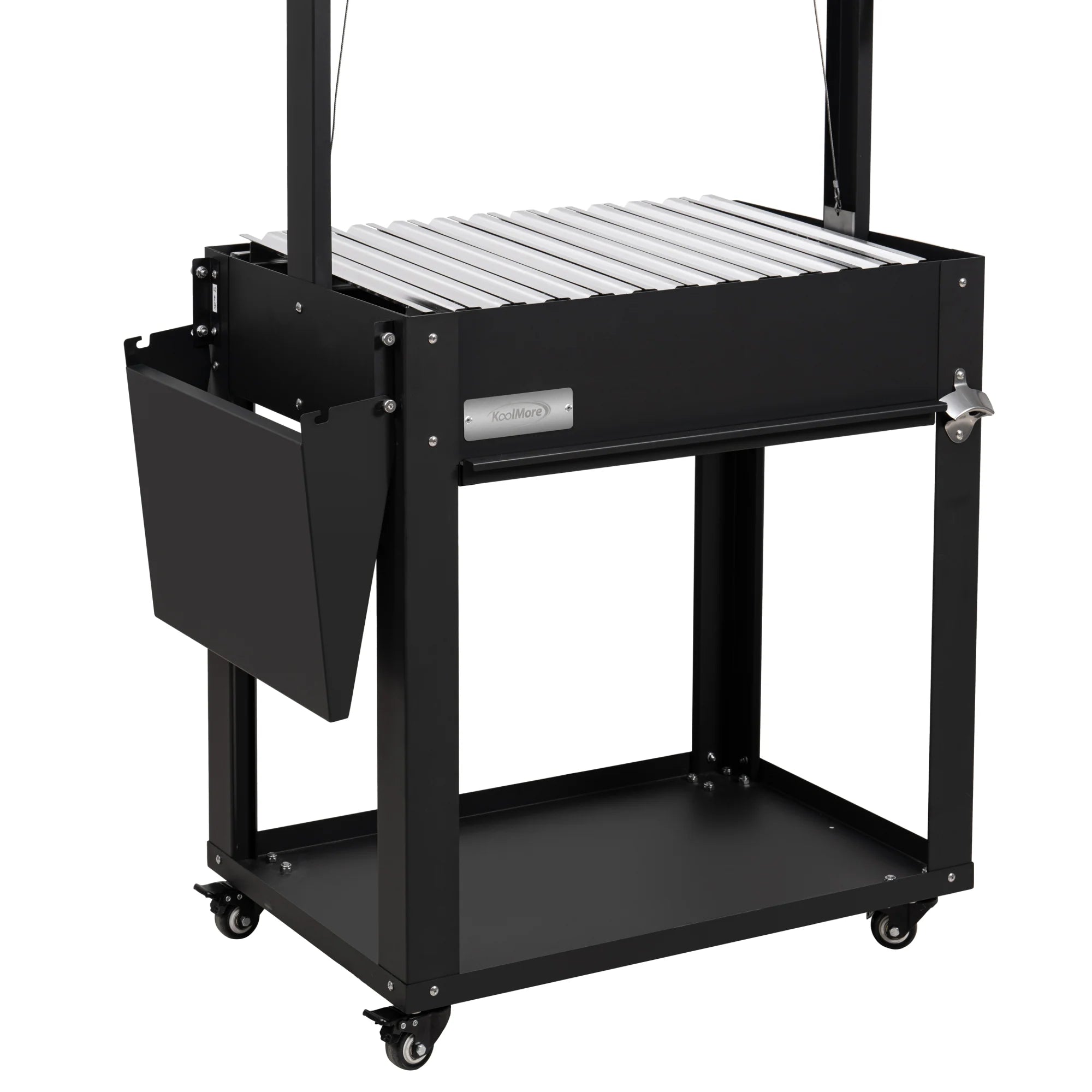 Argentine Charcoal Grill with Interchangeable V-Grates, Outdoor BBQ, in Black, 50 In.