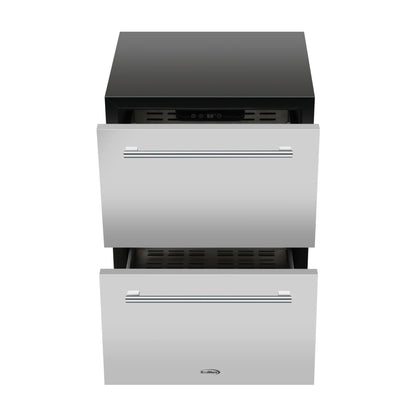 Built-in Two-Drawer Outdoor Refrigerator in Stainless-Steel, 24 In.