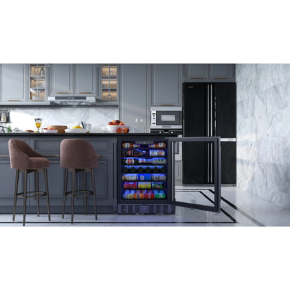 Stainless Steel, Built-In Refrigerator and Beverage Cooler, 5 Cu. ft. 23.4 In.