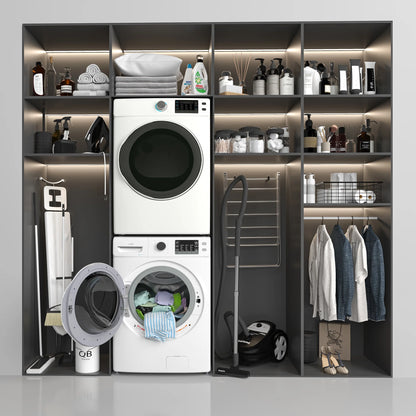 Large Capacity Stackable Front Load Washing Machine in White, 4.5 cu. ft.