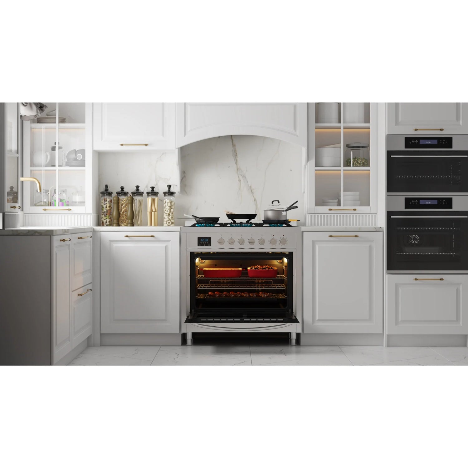 Professional Dual Fuel Range in Stainless Steel with Legs, 4.3 cu. ft. 36 In.