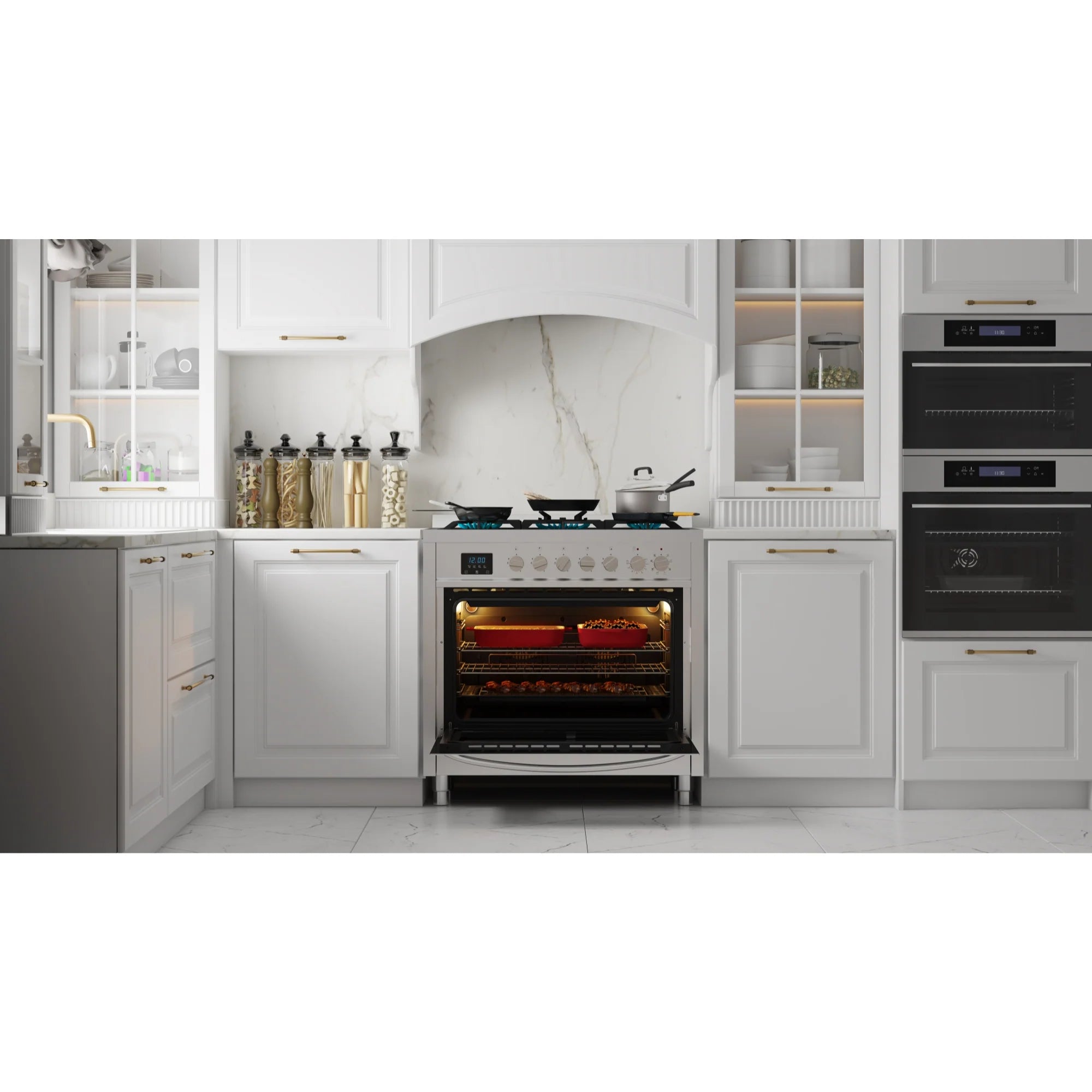 Professional Dual Fuel Range in Stainless Steel with Legs, 4.3 cu. ft. 36 In.