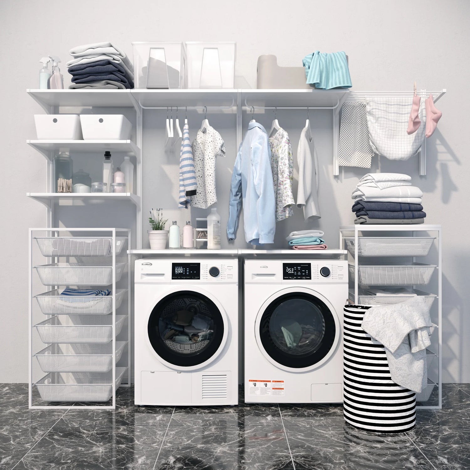 Large Capacity Stackable Ventless Front Load Dryer in White, 240V, 4.4 cu. ft.