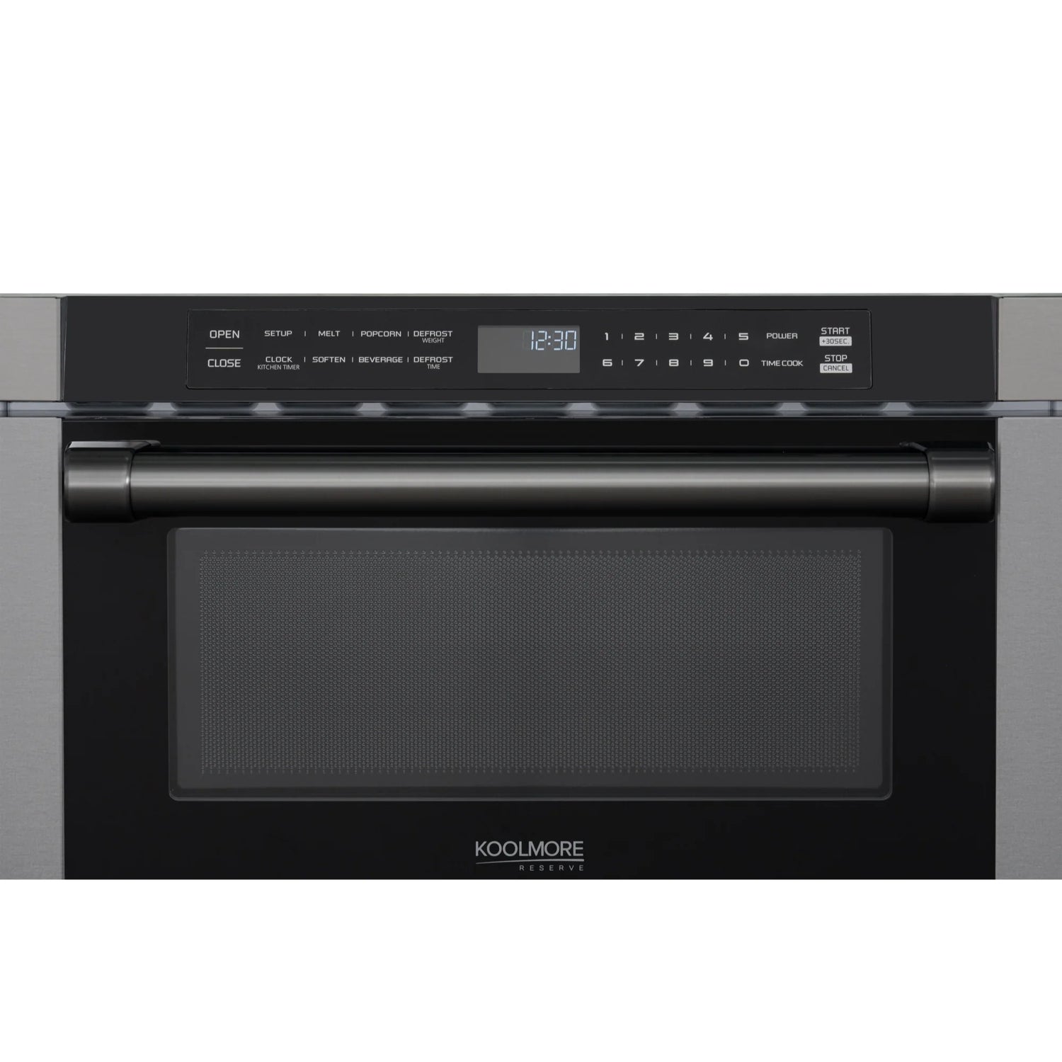 KoolMore Reserve 24 in. Stainless Steel Microwave Drawer, 1.2 Cu. Ft Capacity in Black