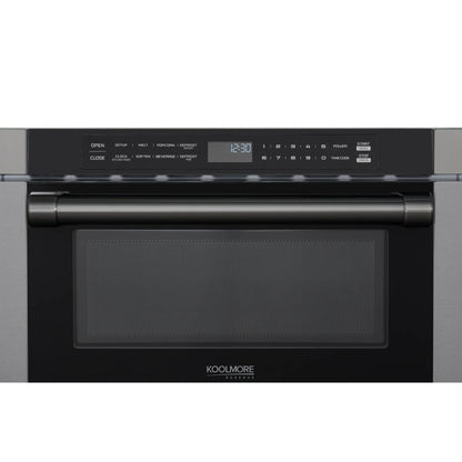 KoolMore Reserve 24 in. Stainless Steel Microwave Drawer, 1.2 Cu. Ft Capacity in Black