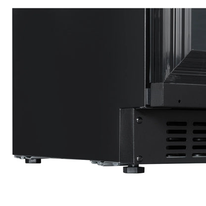 KoolMore Reserve 24 in. Under-Counter Panel Ready Dual Zone Built-in Wine Cooler with Black Shelves and 45 Bottle Capacity in Black