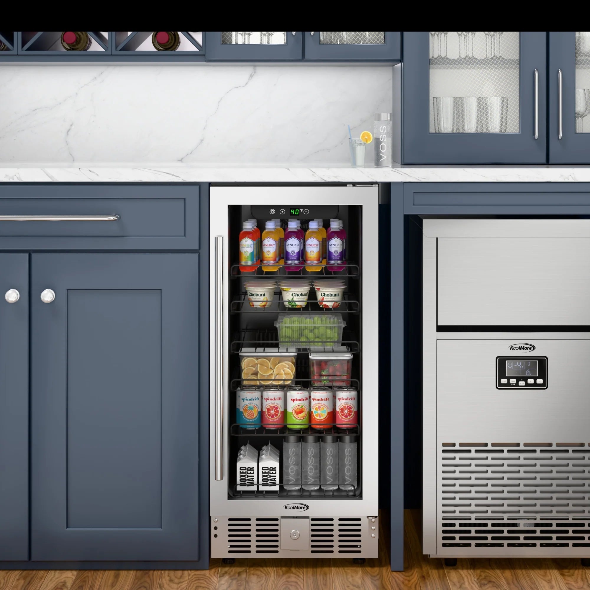Small Stainless Steel Built-In Refrigerator and Beverage Cooler, 3 cu. ft. 15 In.