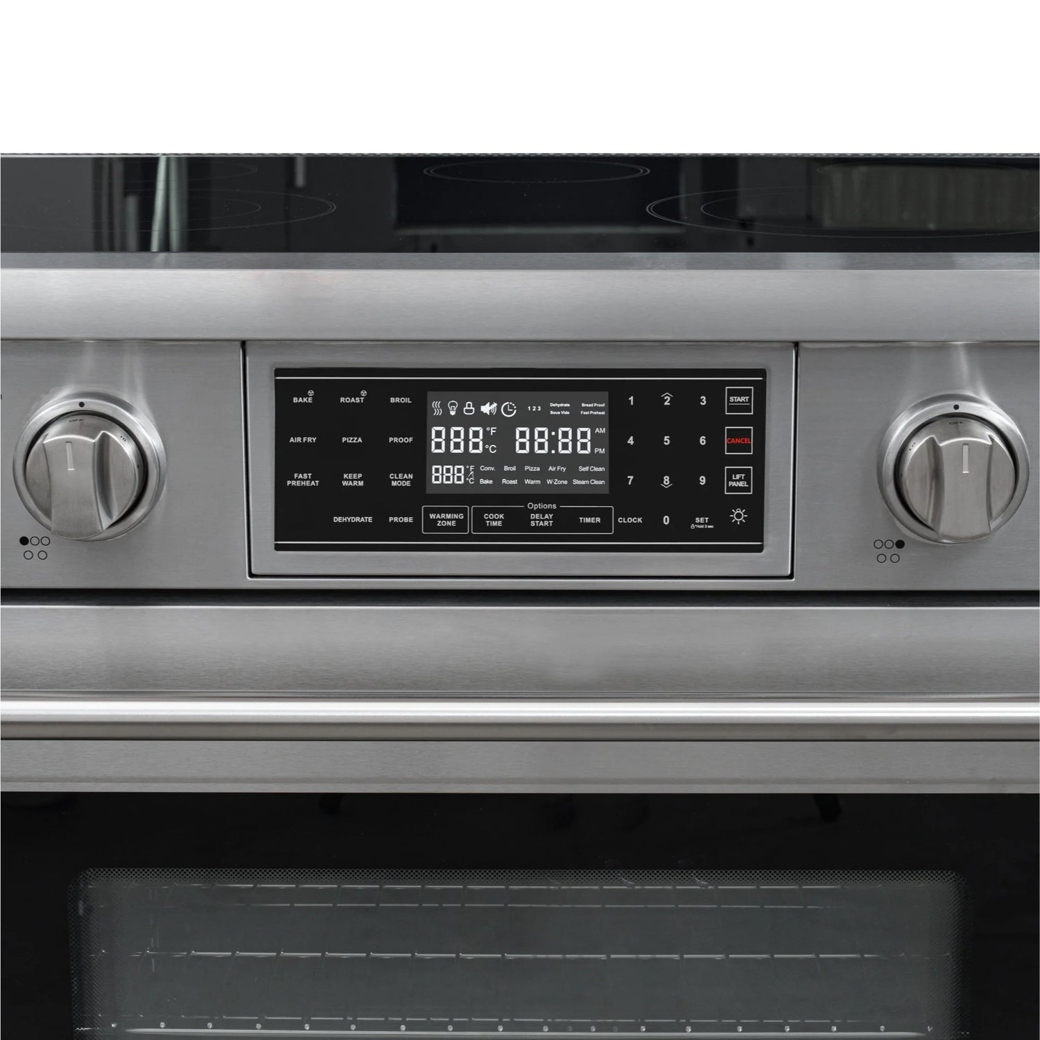Electric Professional Range with Tilt Panel and Digital controls, Self-Cleaning, 16300W of Power, 240V in Stainless-Steel, 36 In.