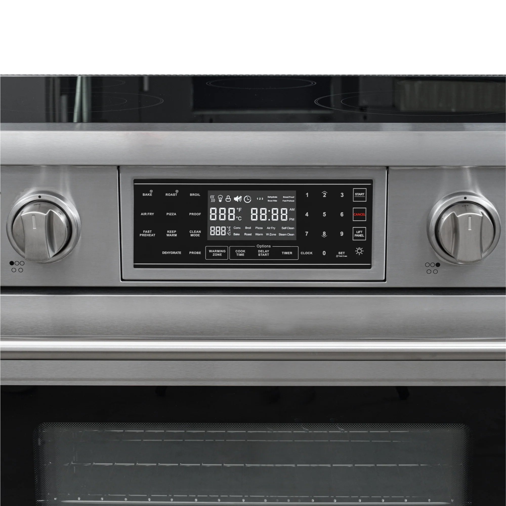 Electric Professional Range with Tilt Panel and Digital controls, Self-Cleaning, 16300W of Power, 240V in Stainless-Steel, 36 In.