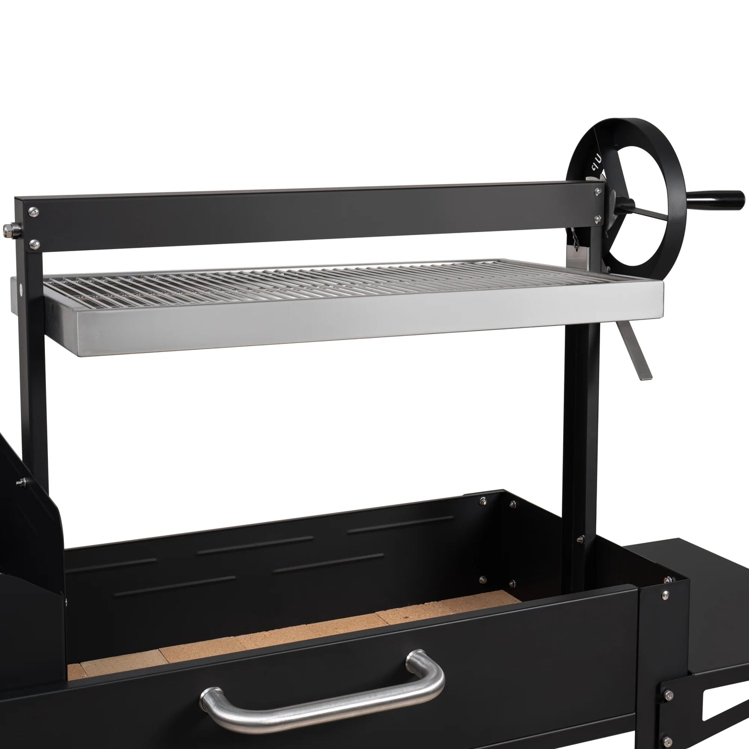 Argentine Charcoal Grill, Adjustable Grate Outdoor BBQ, in Black, 54 In.