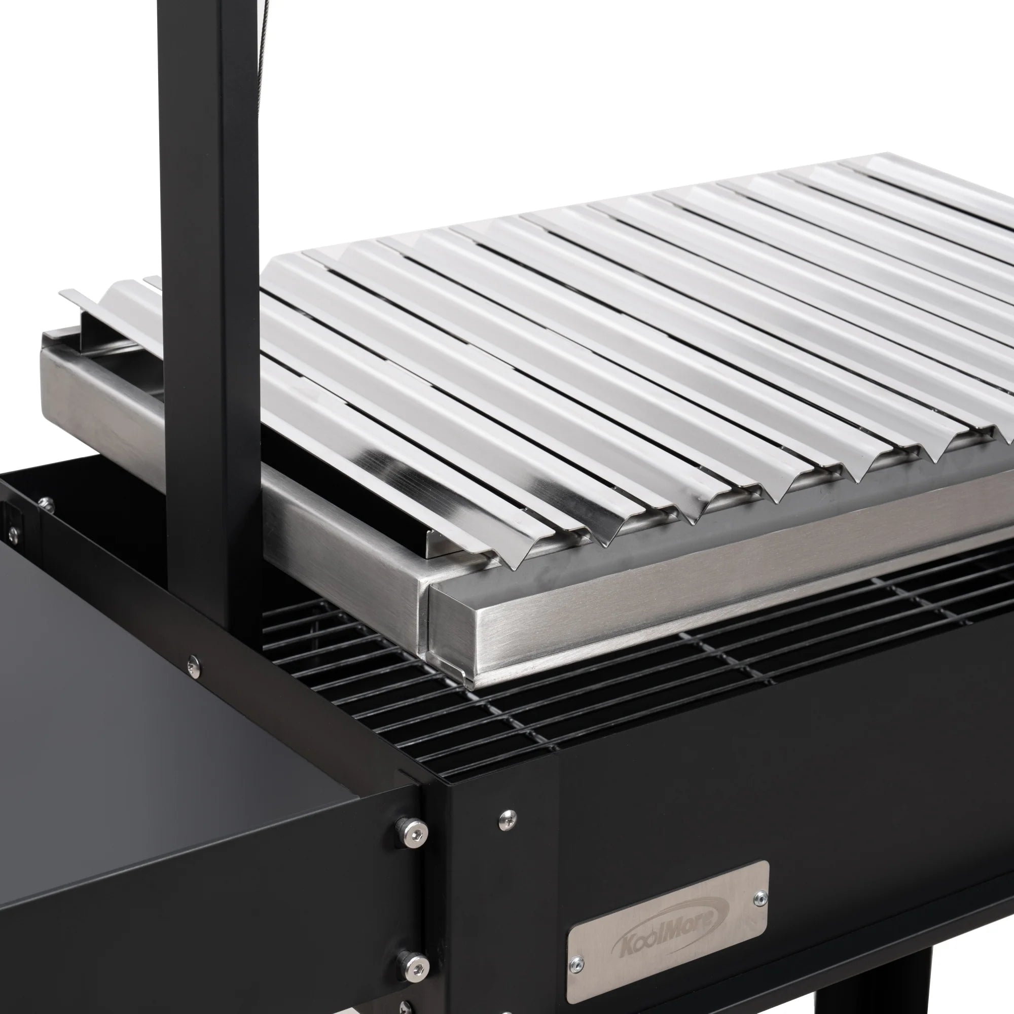 Argentine Charcoal Grill with Interchangeable V-Grates, Outdoor BBQ, in Black, 50 In.