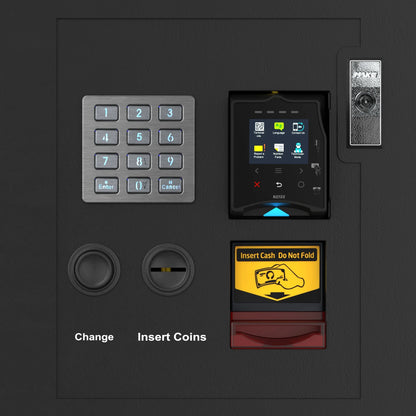 Snack Vending Machine with 21.5 Inch Touch Display, 66 Slots and Elevator-Lift Dispensing System, Refrigerated, Bill Acceptor and Credit Card Reader, Wifi and 4G Connectivity in Black