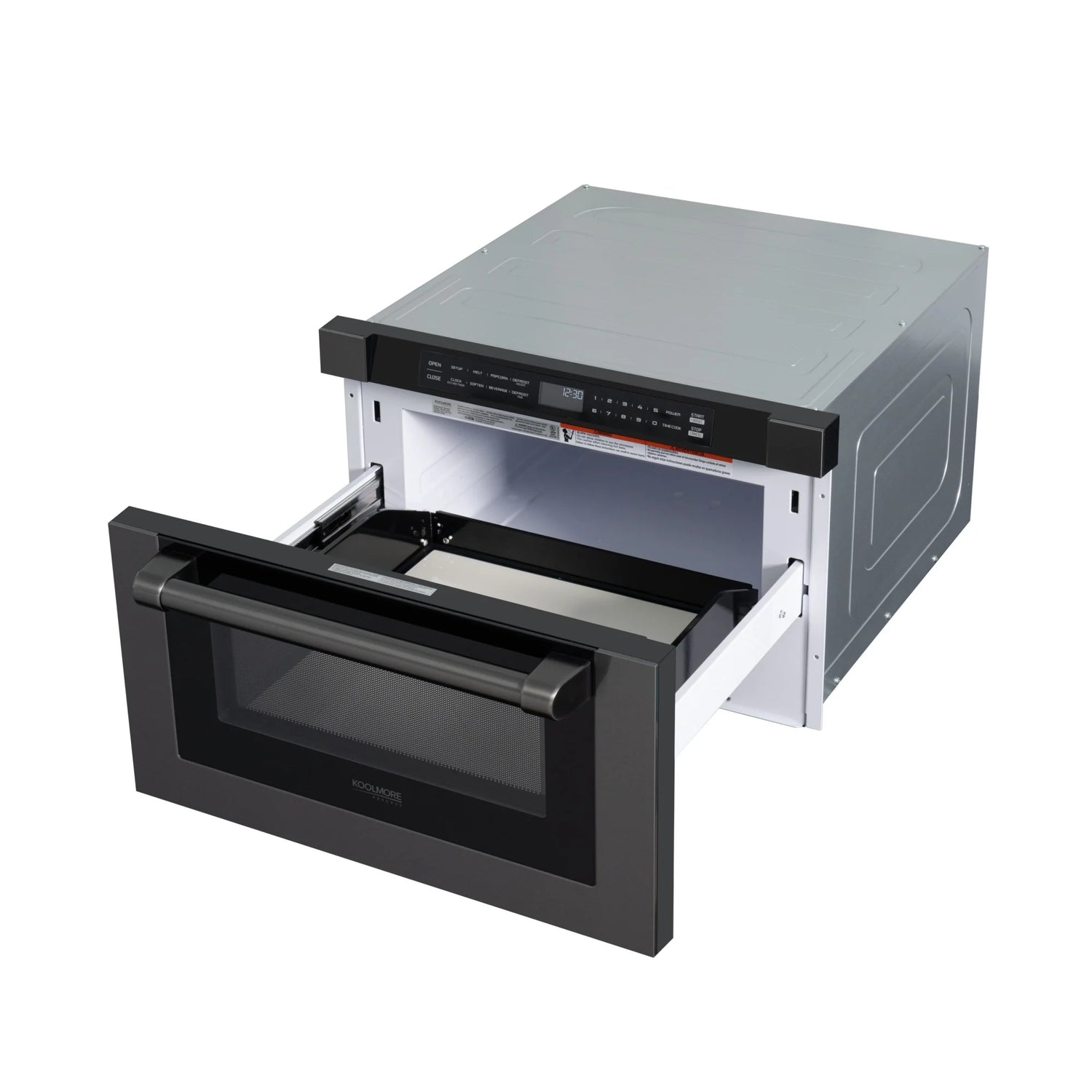 KoolMore Reserve 24 in. Stainless Steel Microwave Drawer, 1.2 Cu. Ft Capacity in Black