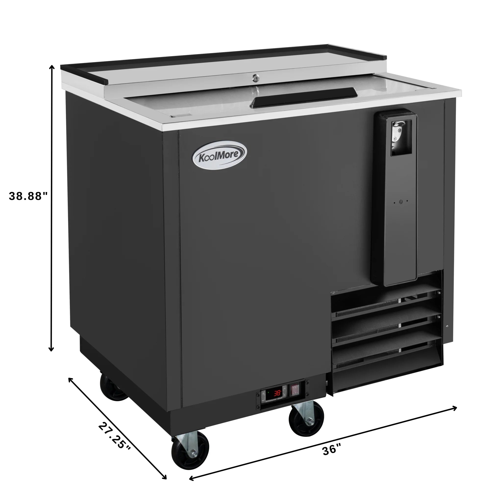 Commercial Bottle Cooler with Built-In Opener, ETL Listed, 9 cu. ft. 36 In.