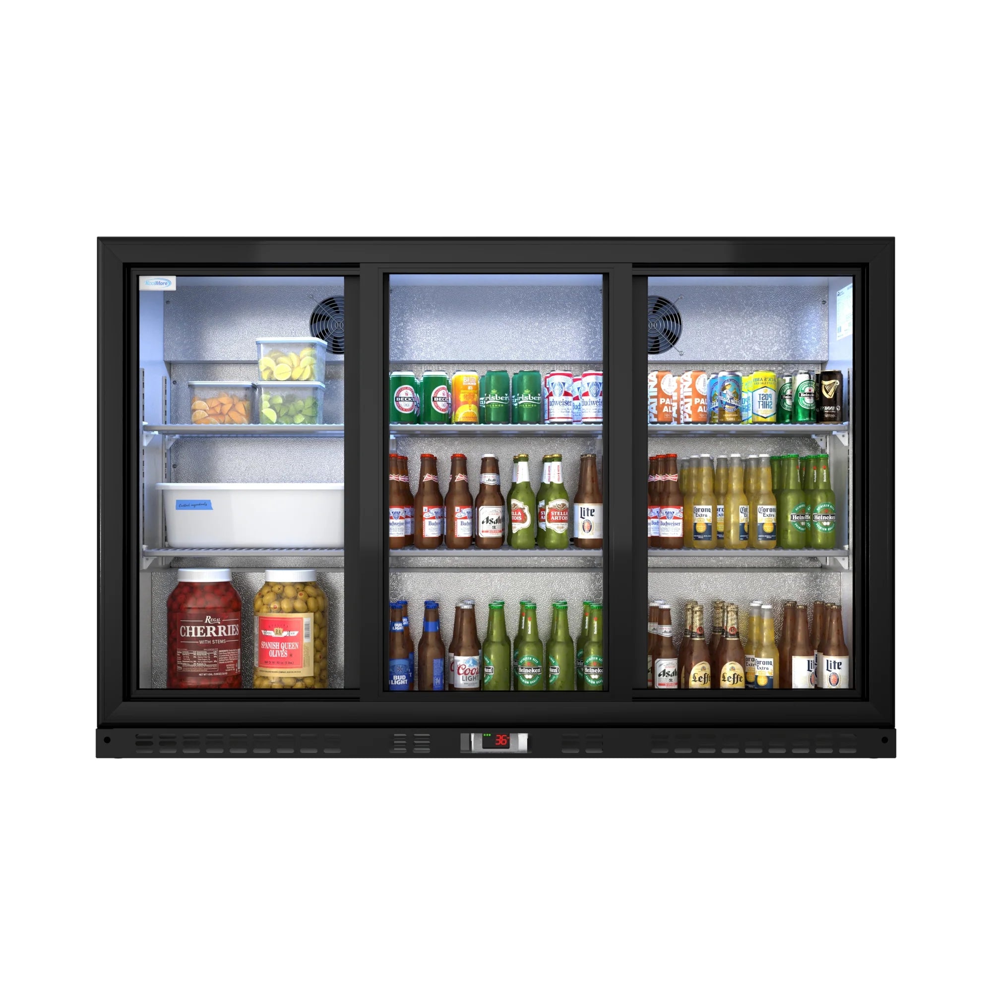 Three-Door Back Bar Refrigerator - 11.3 Cu Ft. 53 In.