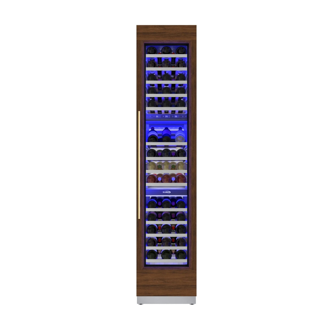 KoolMore Reserve 18 in. 68-Bottle Panel Ready Column Wine Cooler Refrigerator with 14 Wooden Shelves, ETL Listed, Energy Star