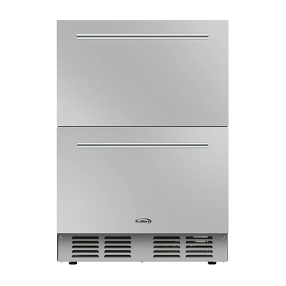 Built-in Two-Drawer Outdoor Refrigerator in Stainless-Steel, 24 In.