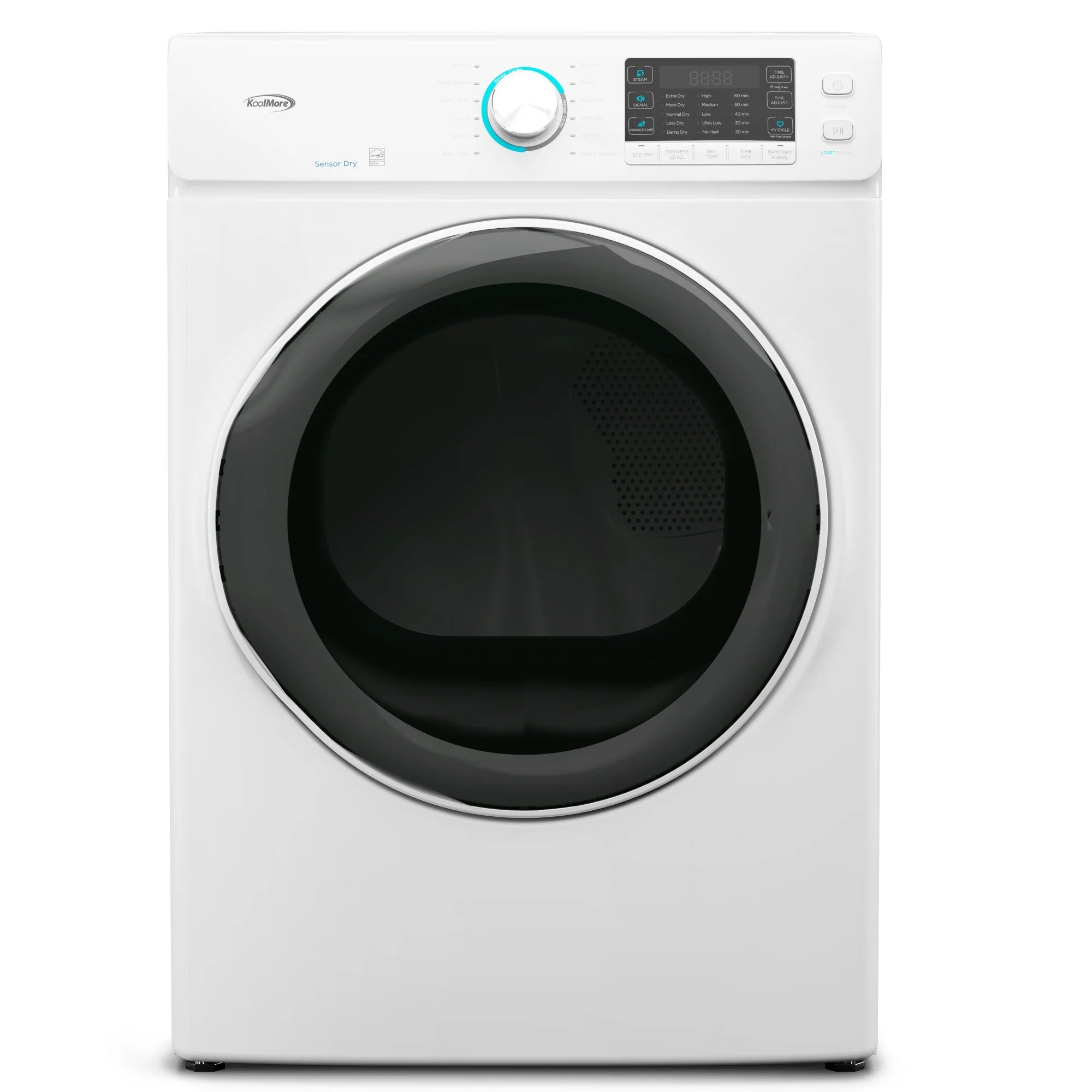 Large Capacity Stackable Vented Electric Front Load Dryer in White, 240V, 8 cu, ft.