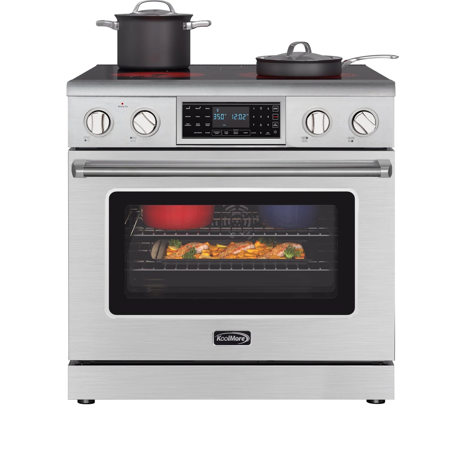 Electric Professional Range with Tilt Panel and Digital controls, Self-Cleaning, 16300W of Power, 240V in Stainless-Steel, 36 In.