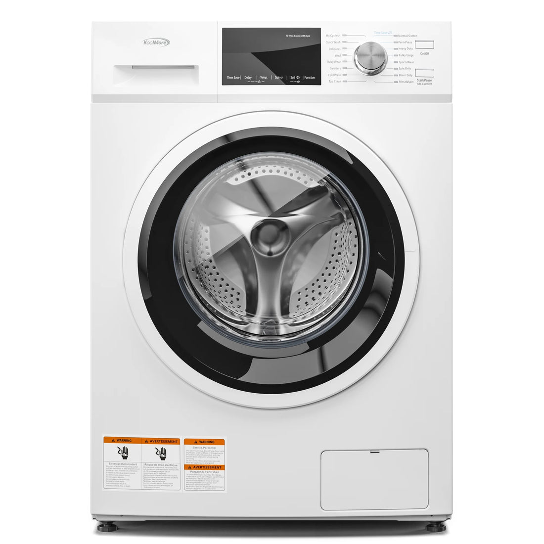 Stackable Front Load Compact Washing Machine in White 2.7 cu. ft.