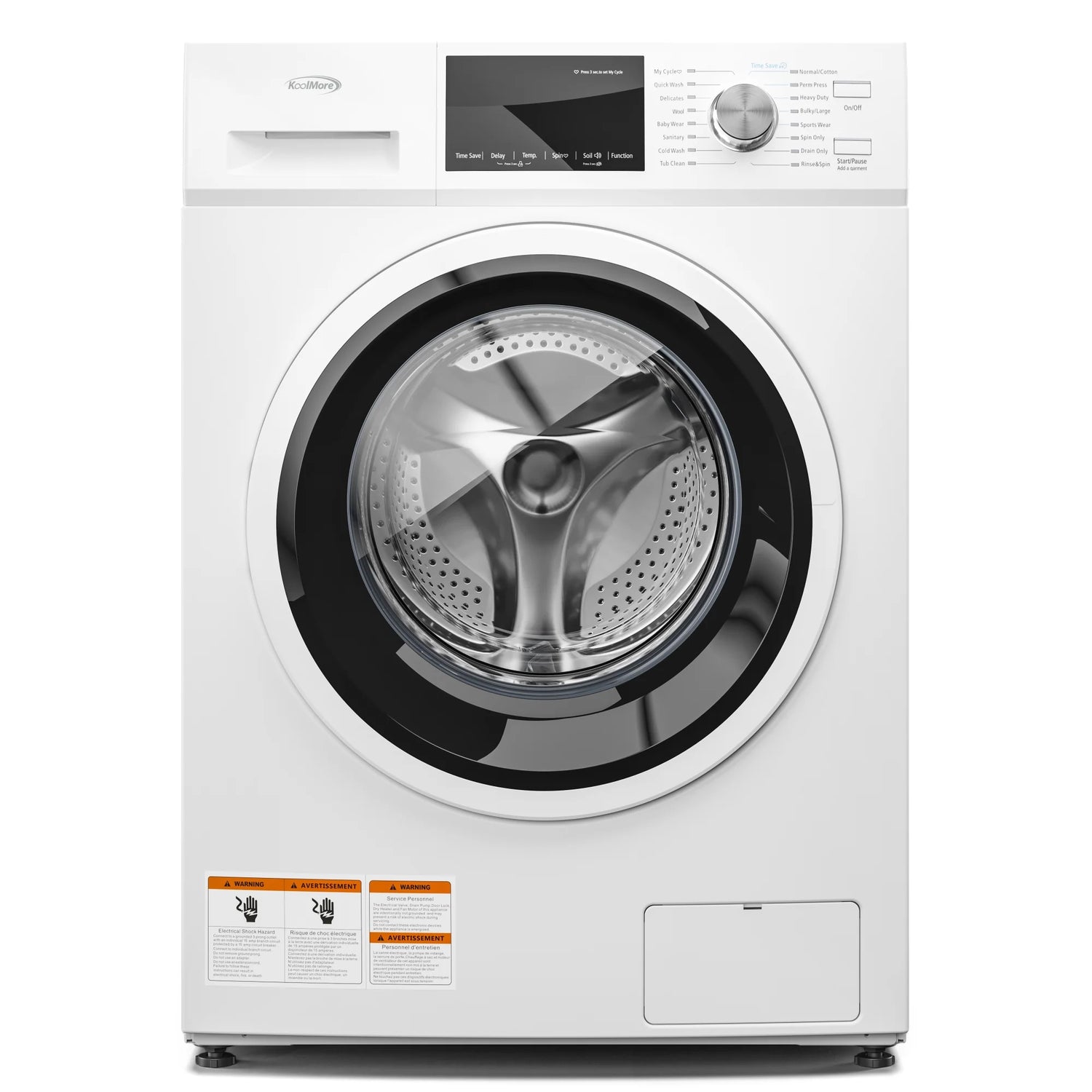 Stackable Front Load Compact Washing Machine in White 2.7 cu. ft.