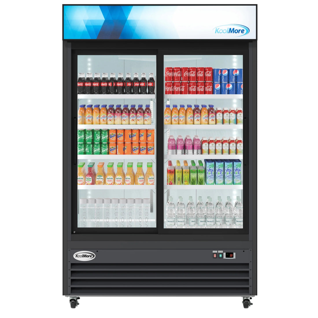 Two-Door Merchandiser Refrigerator 53in, 45 cu ft.