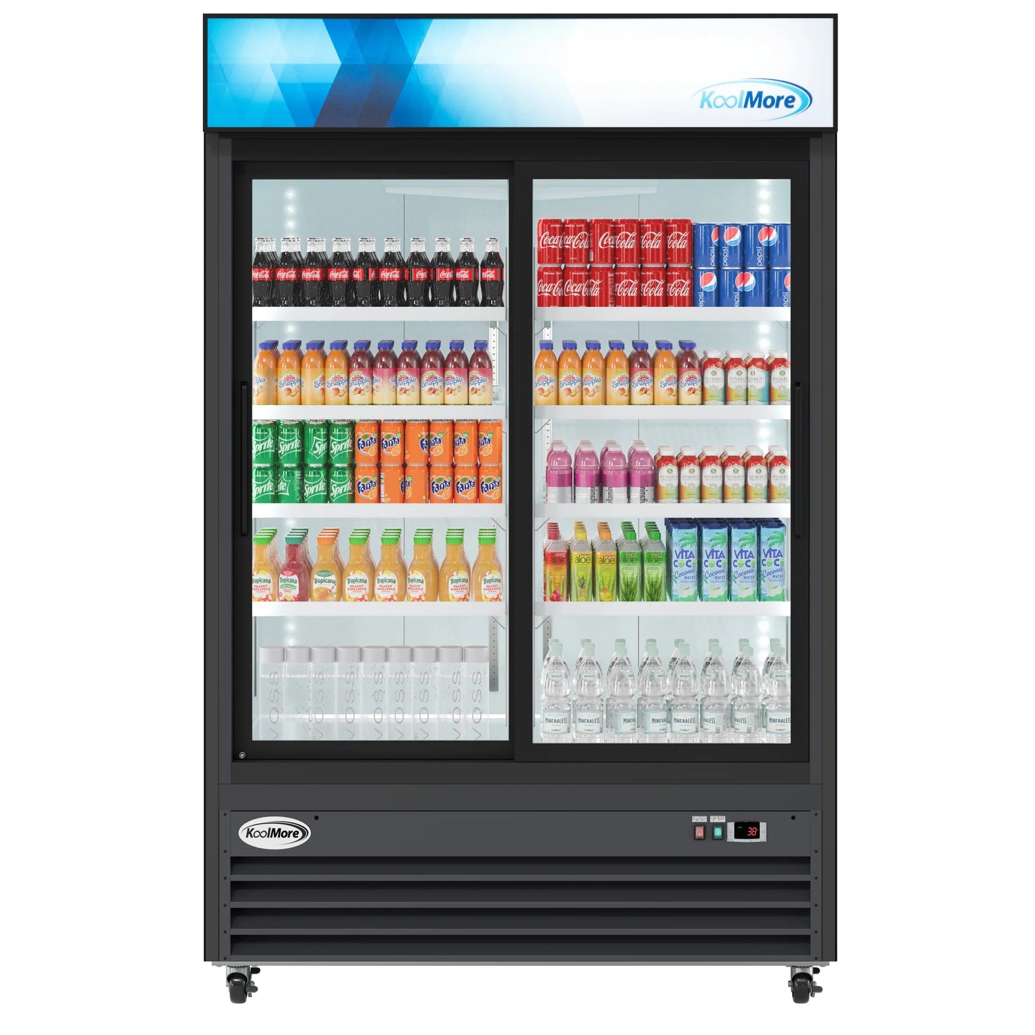 Two-Door Merchandiser Refrigerator 53in, 45 cu ft.