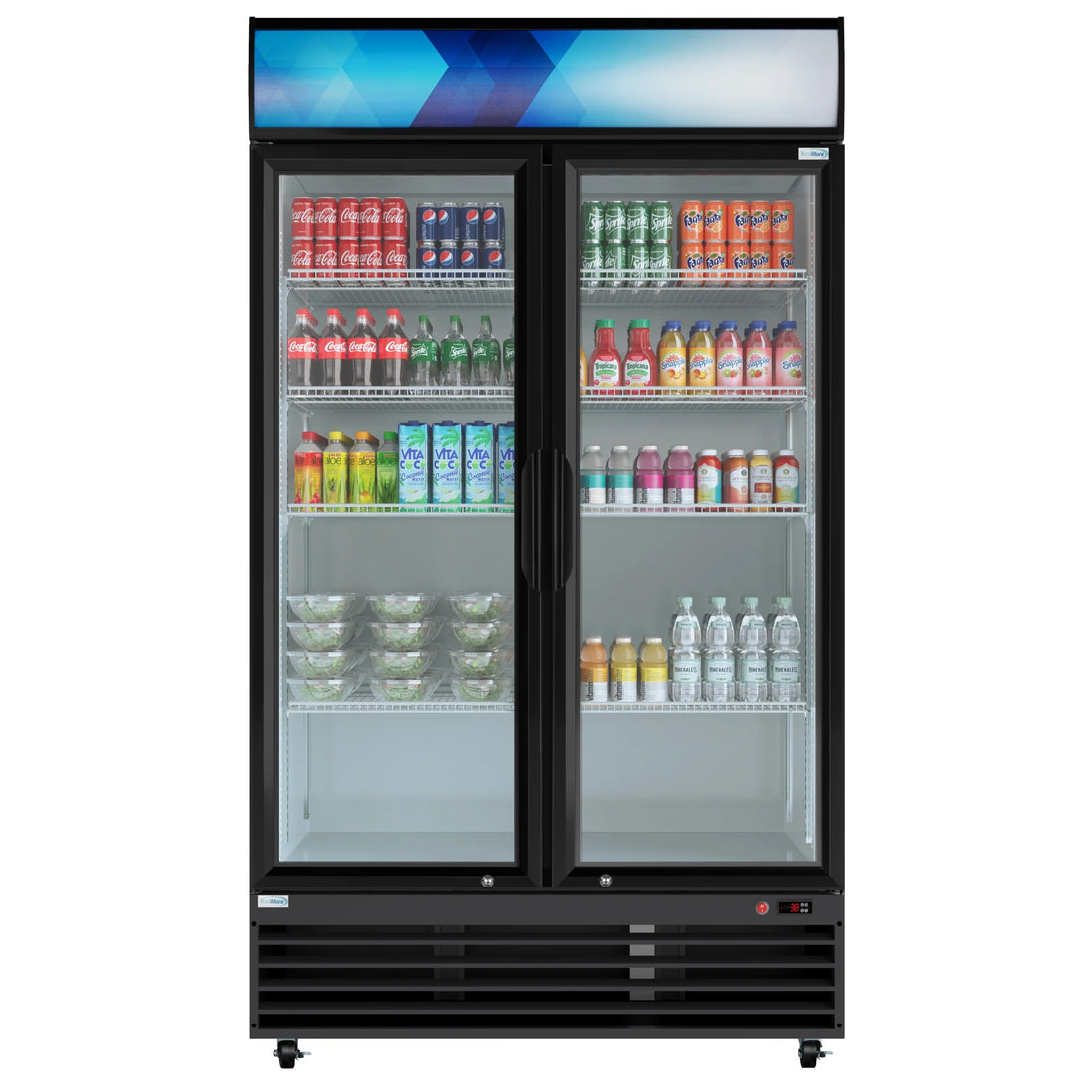 Two Glass Door Merchandiser Refrigerator 45 In, 35 Cu. Ft.