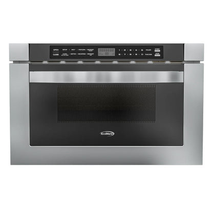 Stainless-Steel Microwave Drawer, Wall-Mounted with Flat Bottom,1.2 Cu. Ft., 24 In.